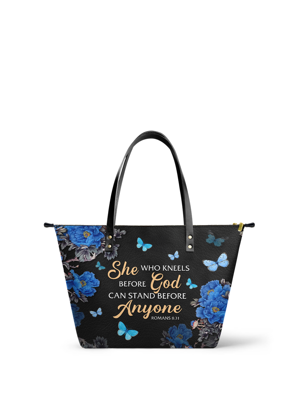 "Anchor" - Romans 8:31 Leather Tote Bag