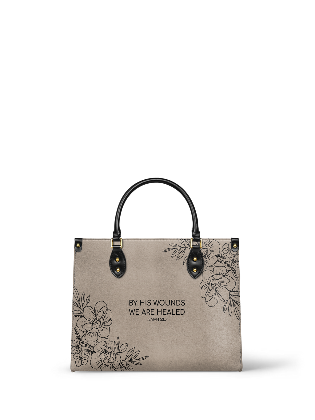 "Complete" - Isaiah 53:5 Leather Handbag