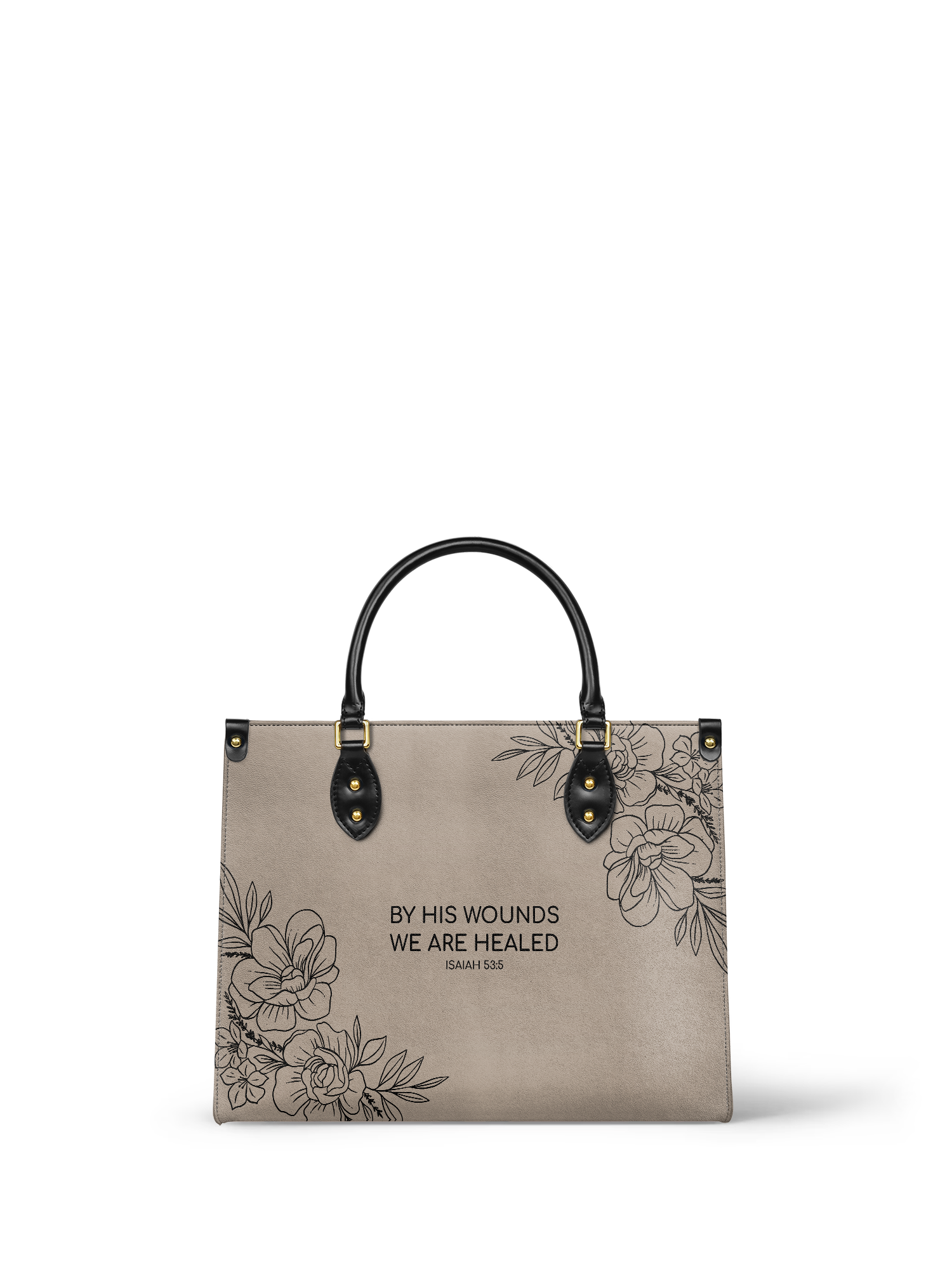 "Complete" - Isaiah 53:5 Leather Handbag