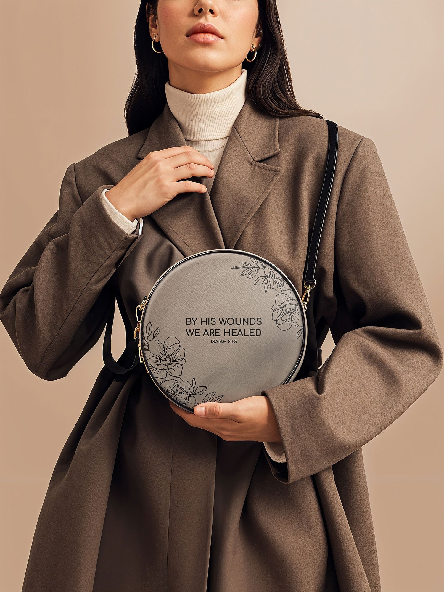 "Complete" - Isaiah 53:5 Circle Crossbody Bag