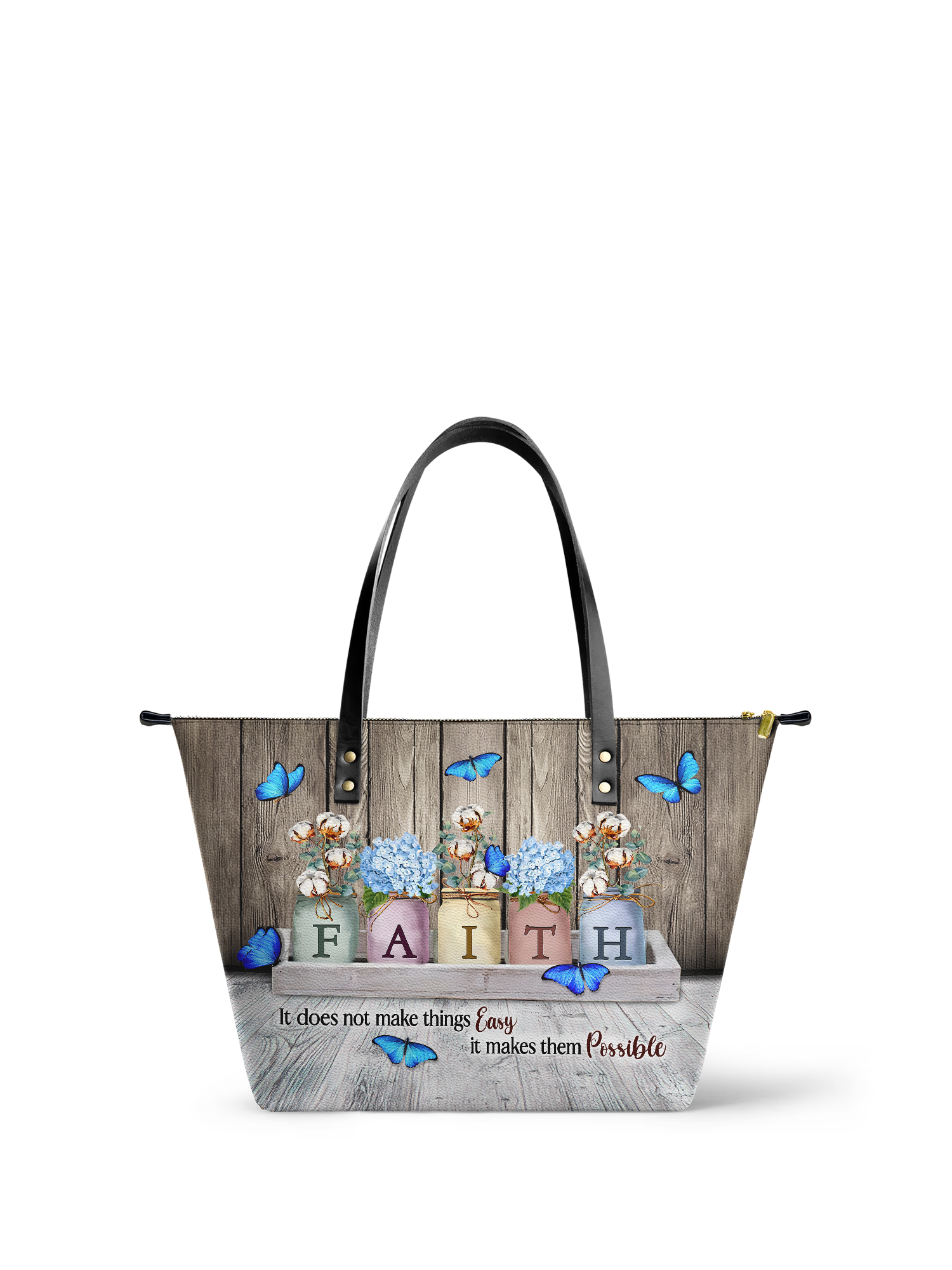 "Faith" Leather Tote Bag