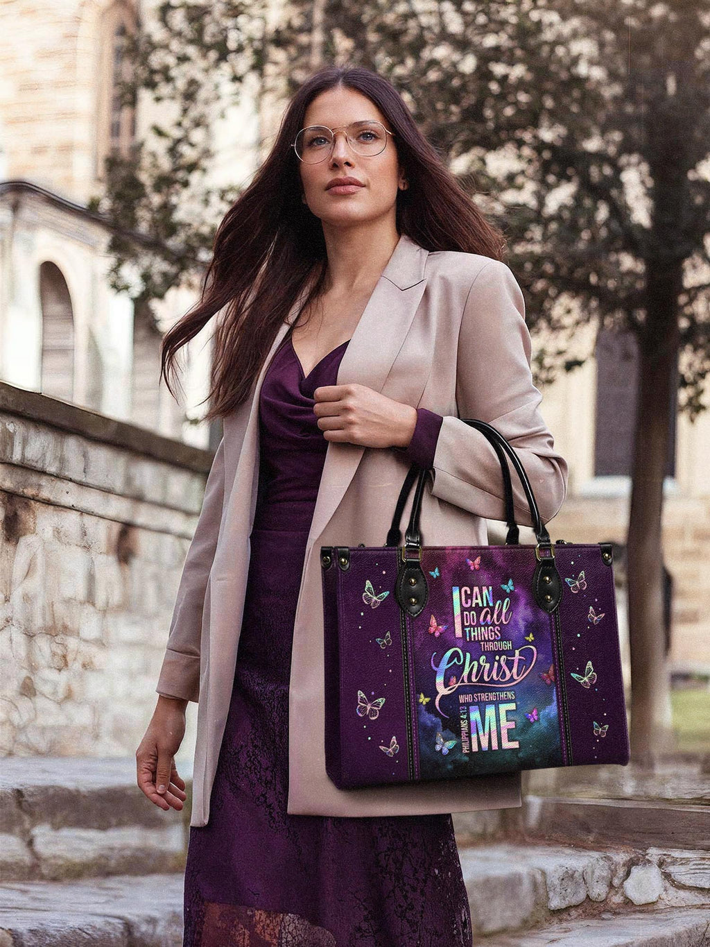 "Limitless" - Philippians 4:13 Leather Handbag