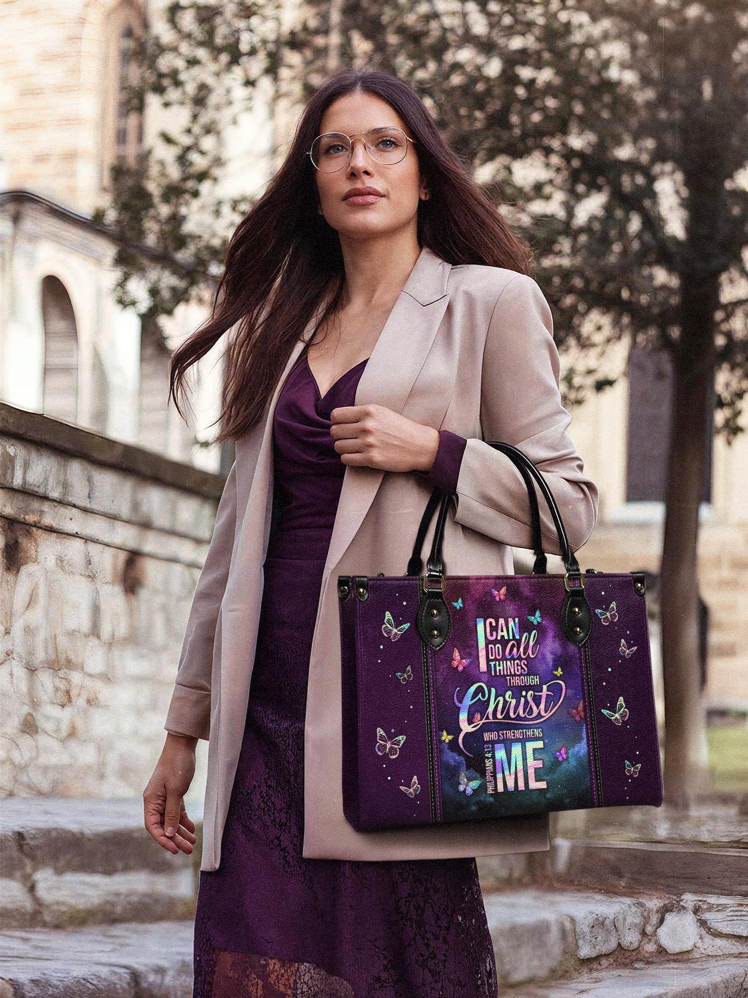 "Limitless" - Philippians 4:13 Leather Handbag