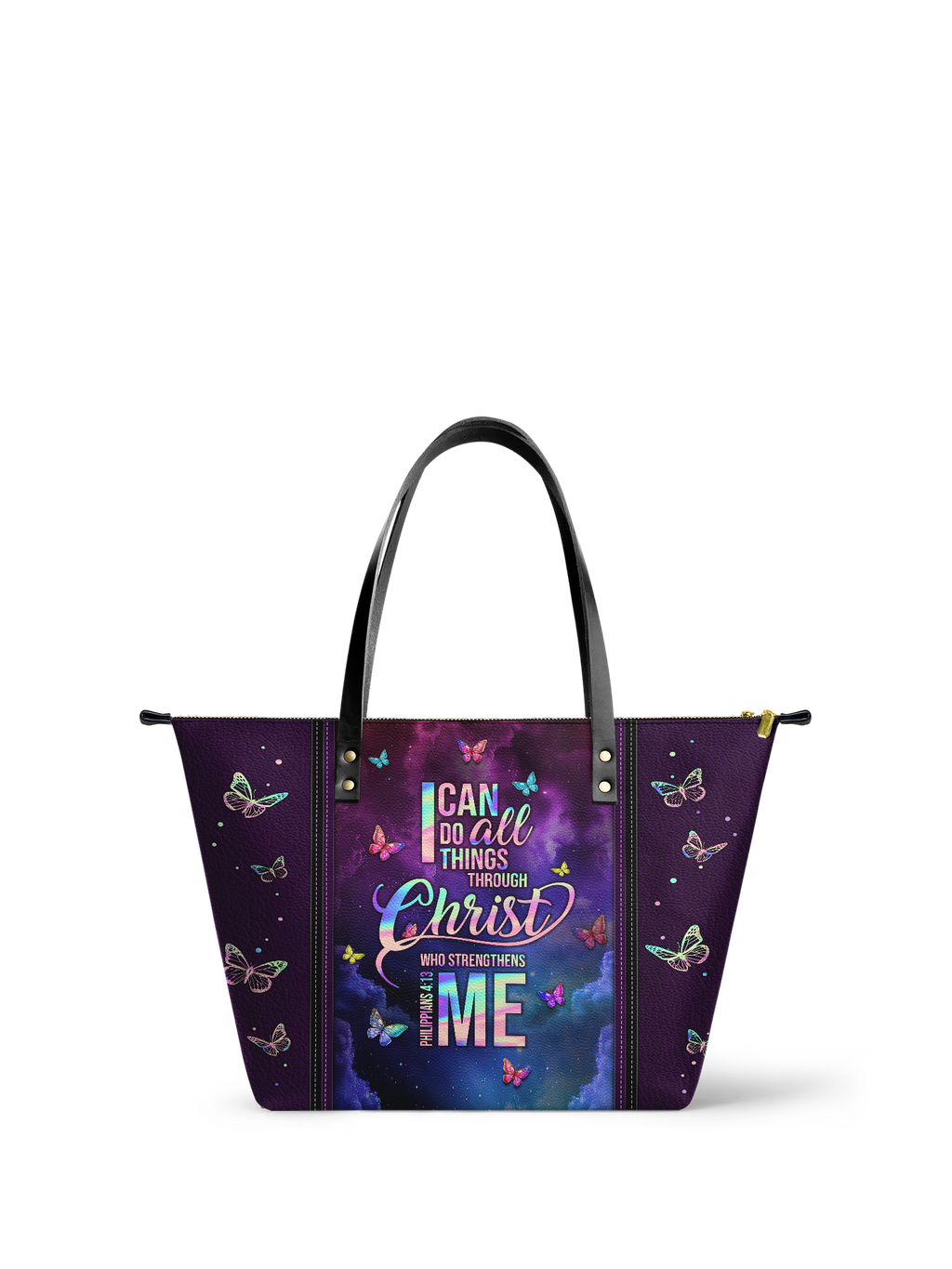"Limitless" - Philippians 4:13 Leather Tote Bag