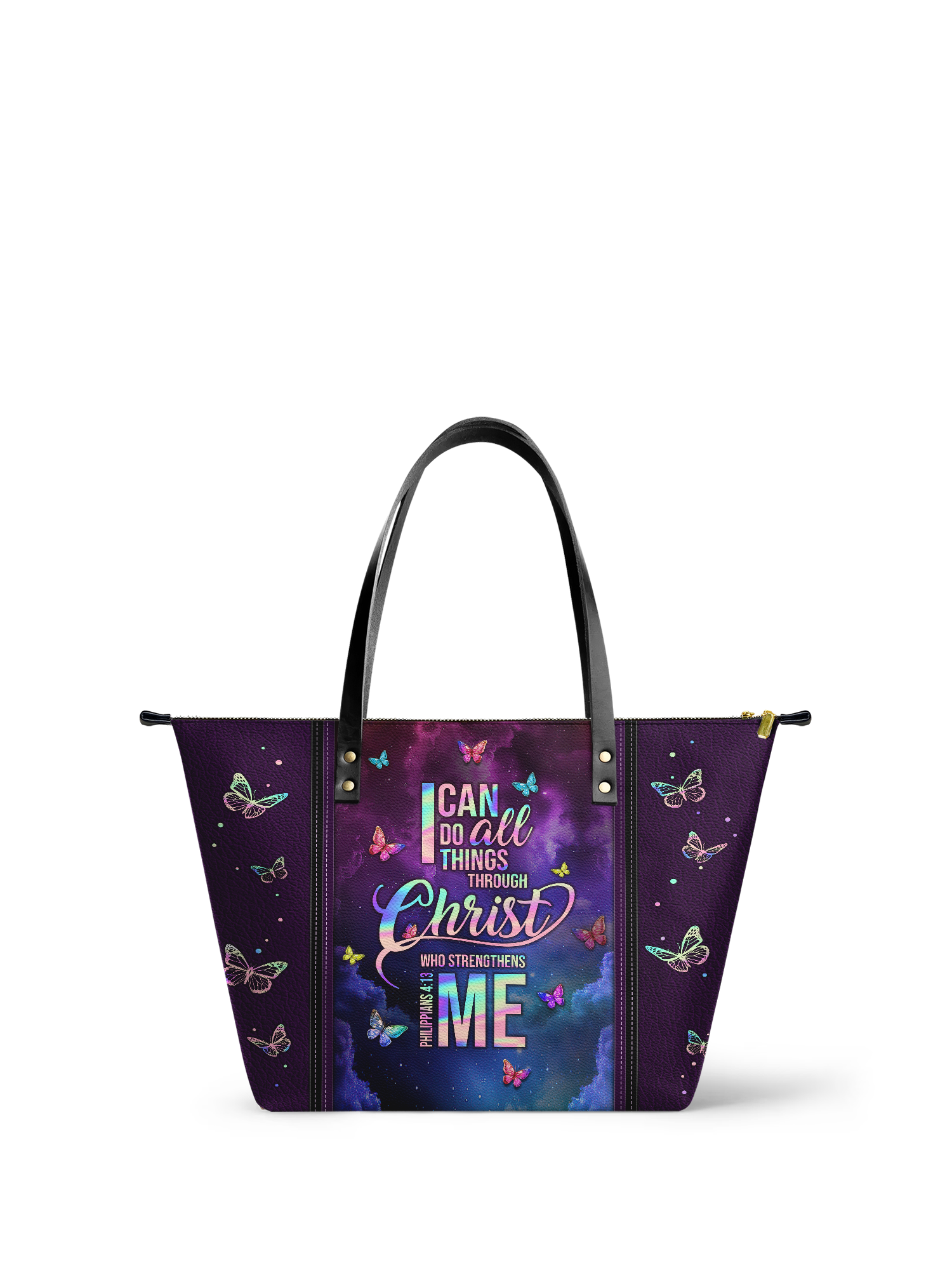 "Limitless" - Philippians 4:13 Leather Tote Bag