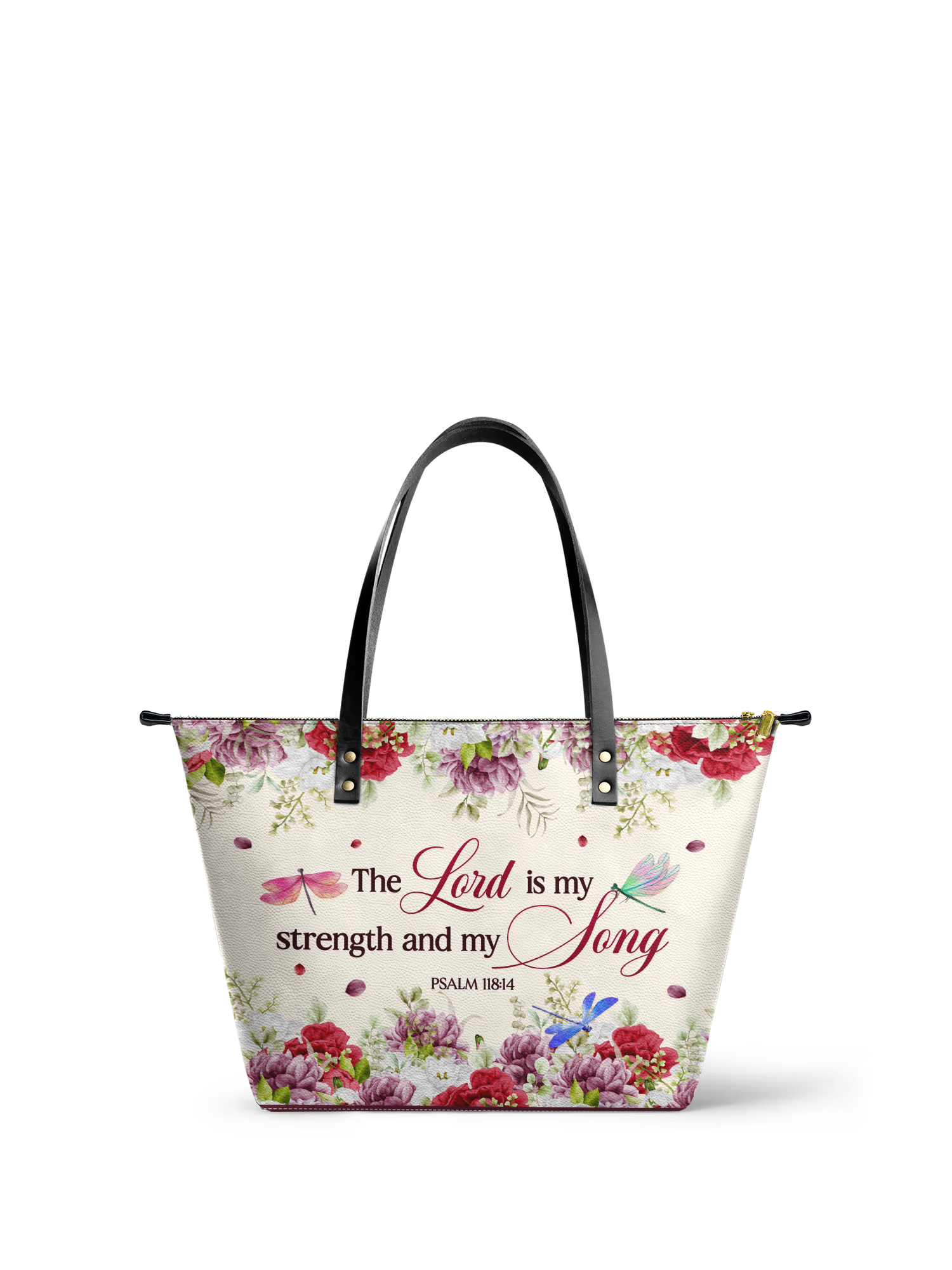 "Melody" - Psalm 118:14 Leather Tote Bag