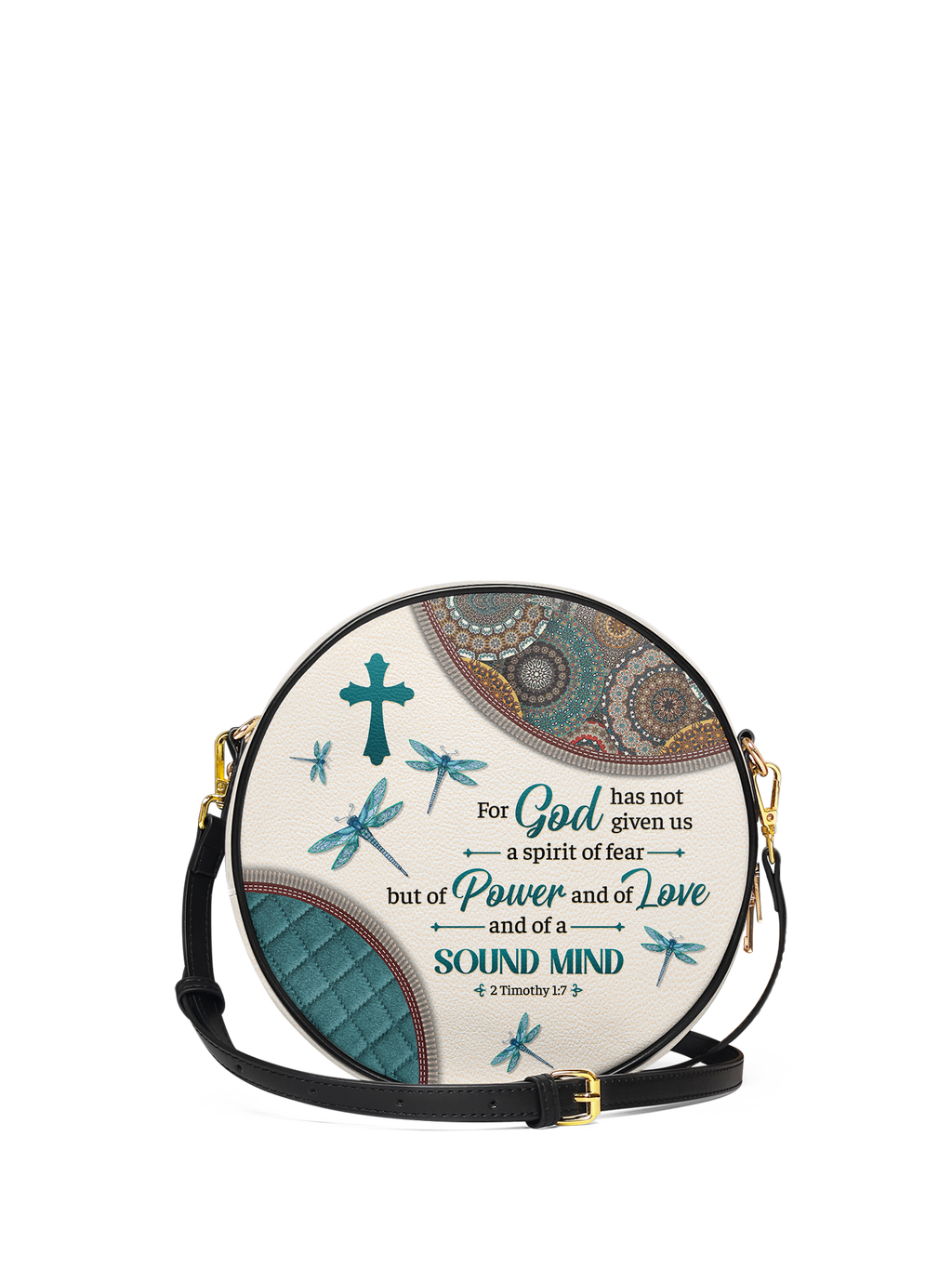 "Poise" - 2 Timothy 1:7 Circle Crossbody Bag