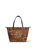 "Possible" - Luke 1:37 Leather Tote Bag