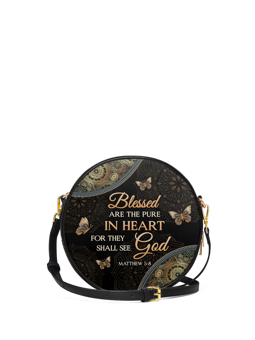 "Pure" - Matthew 5:8 Circle Crossbody Bag