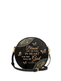 "Pure" - Matthew 5:8 Circle Crossbody Bag