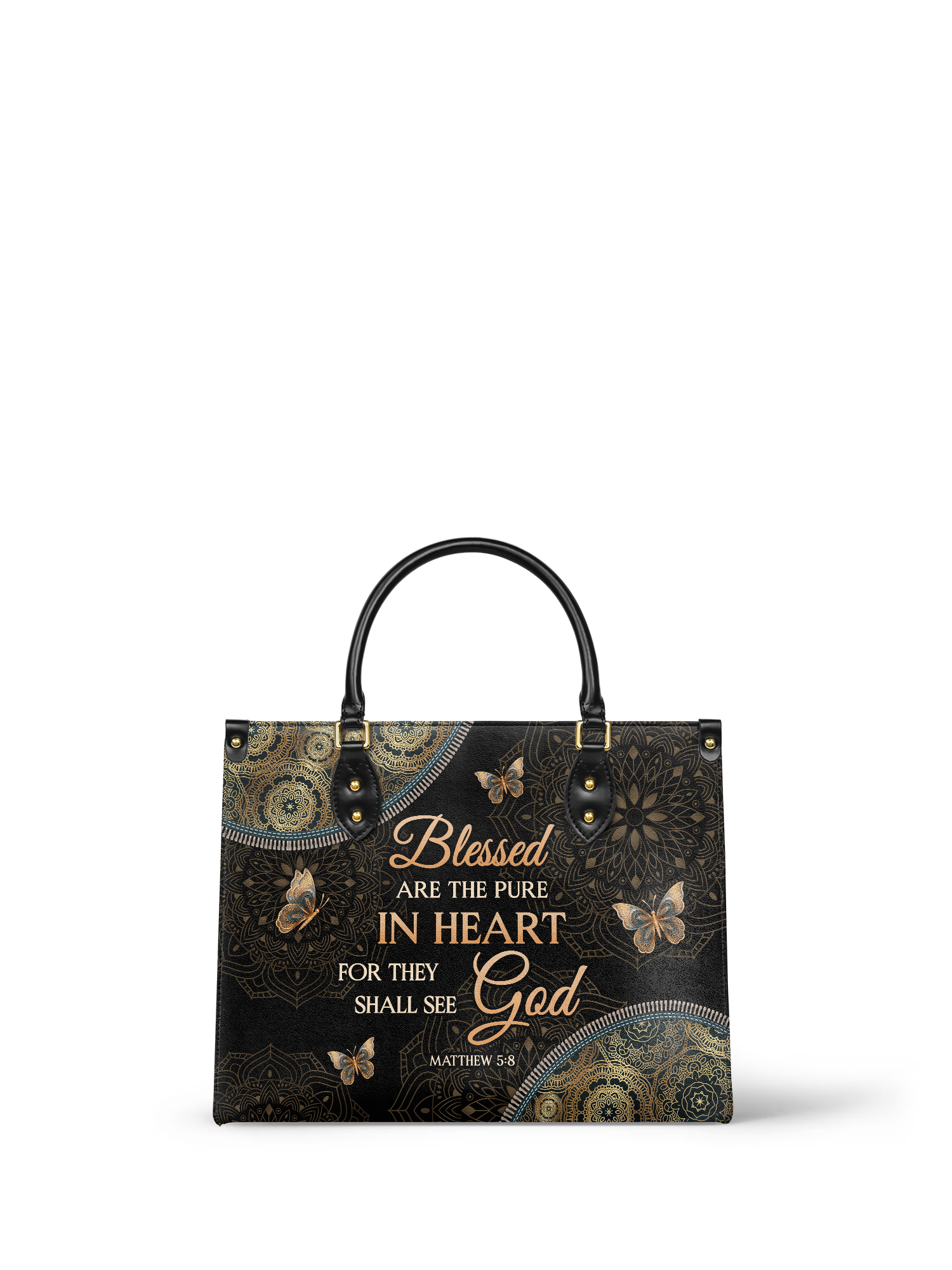 "Pure" - Matthew 5:8 Leather Handbag
