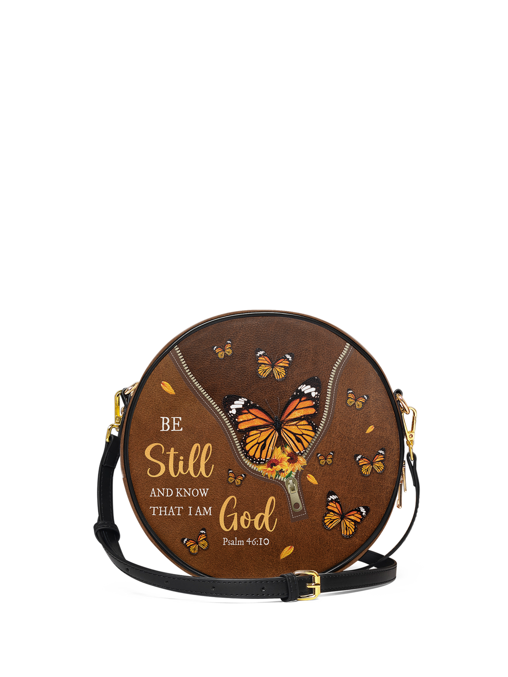 "Serene" - Psalm 46:10 Circle Crossbody Bag