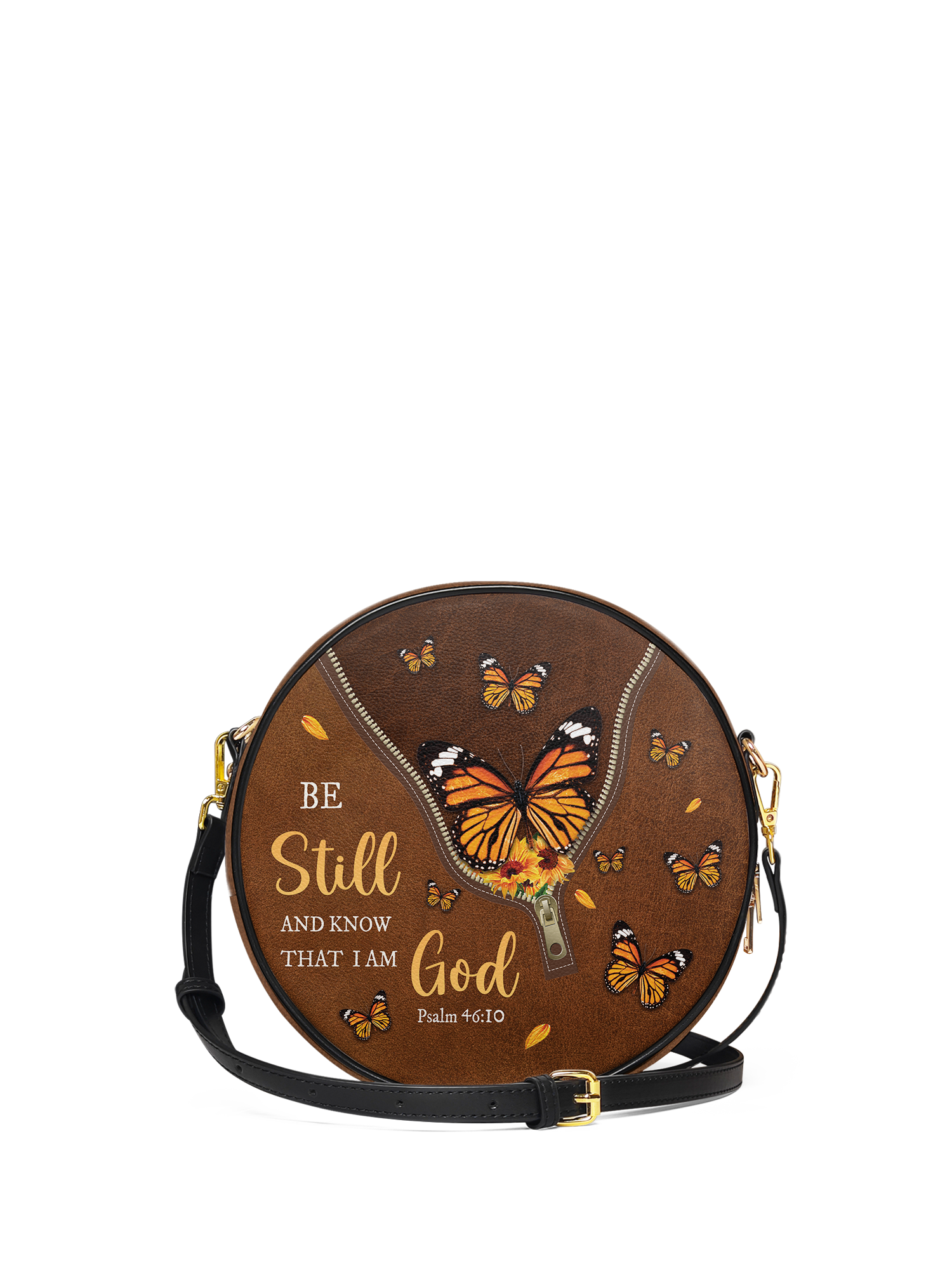 "Serene" - Psalm 46:10 Circle Crossbody Bag