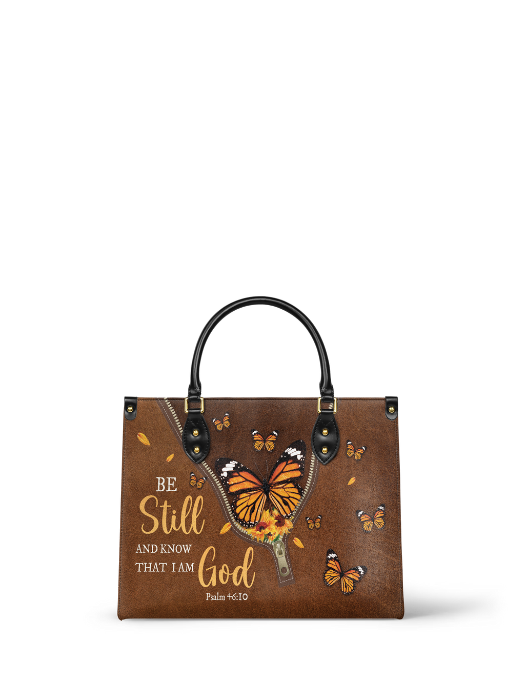 "Serene" - Psalm 46:10 Leather Handbag