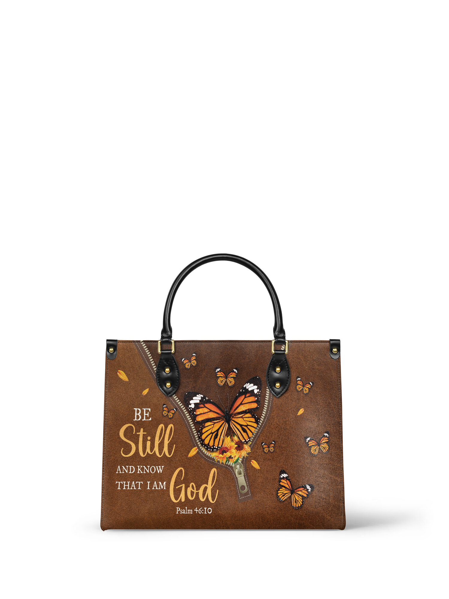 "Serene" - Psalm 46:10 Leather Handbag