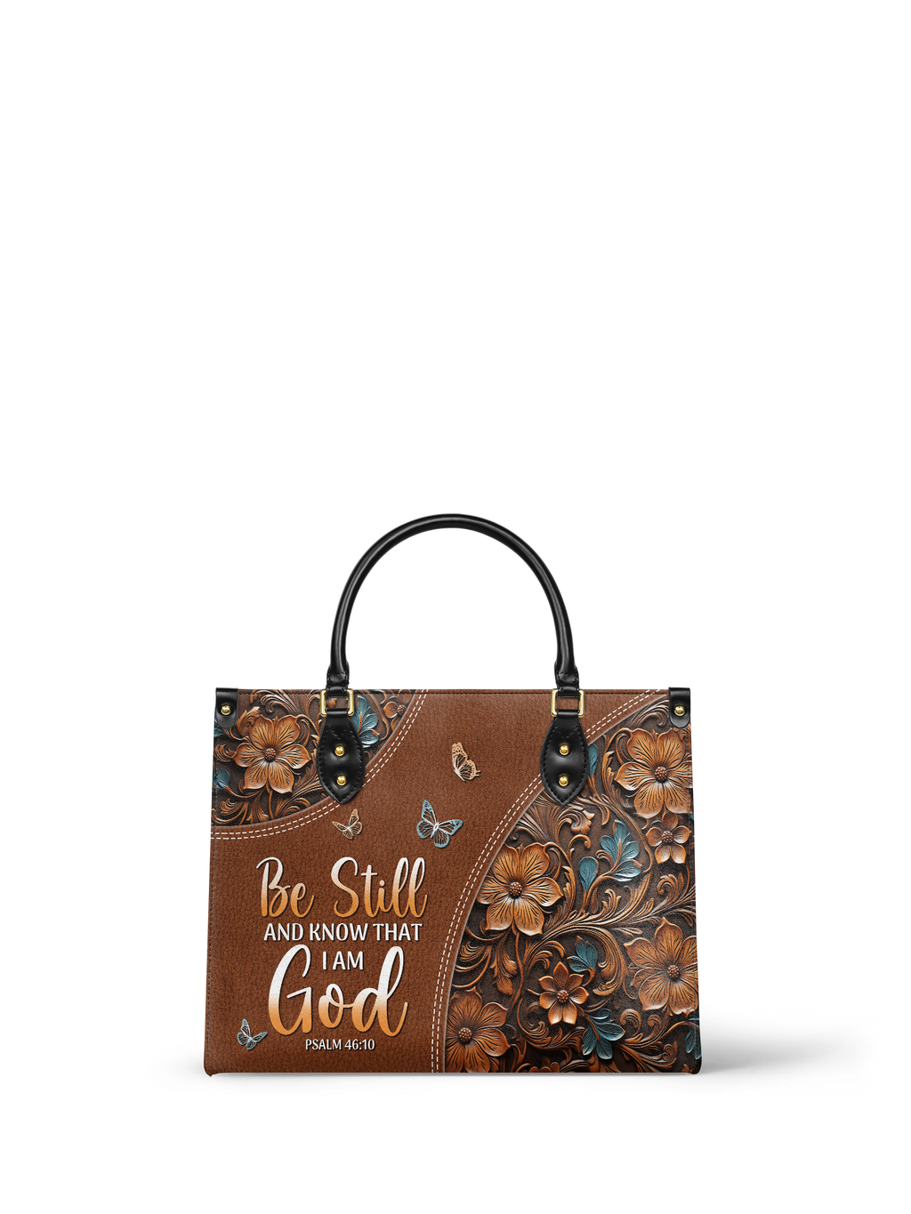 "Stillness" - Psalm 46:10 Leather Handbag