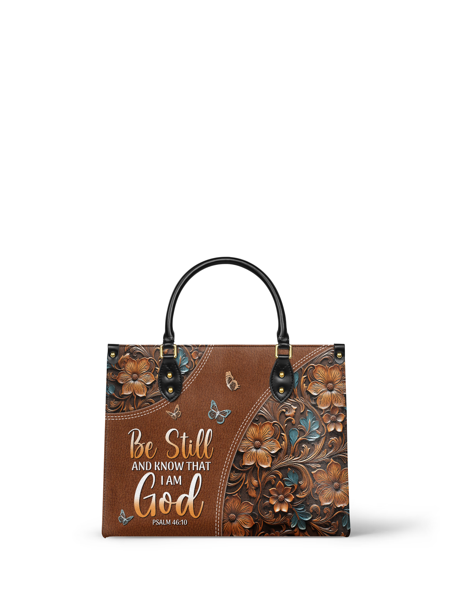 "Stillness" - Psalm 46:10 Leather Handbag