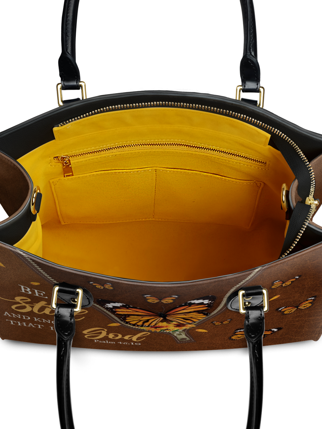 "Serene" - Psalm 46:10 Leather Handbag