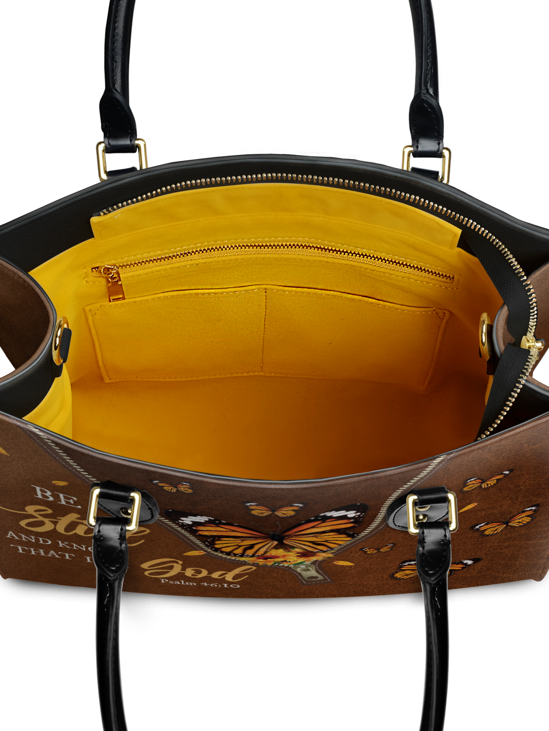 "Serene" - Psalm 46:10 Leather Handbag