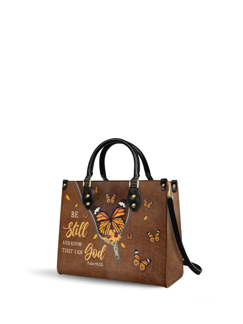 "Serene" - Psalm 46:10 Leather Handbag