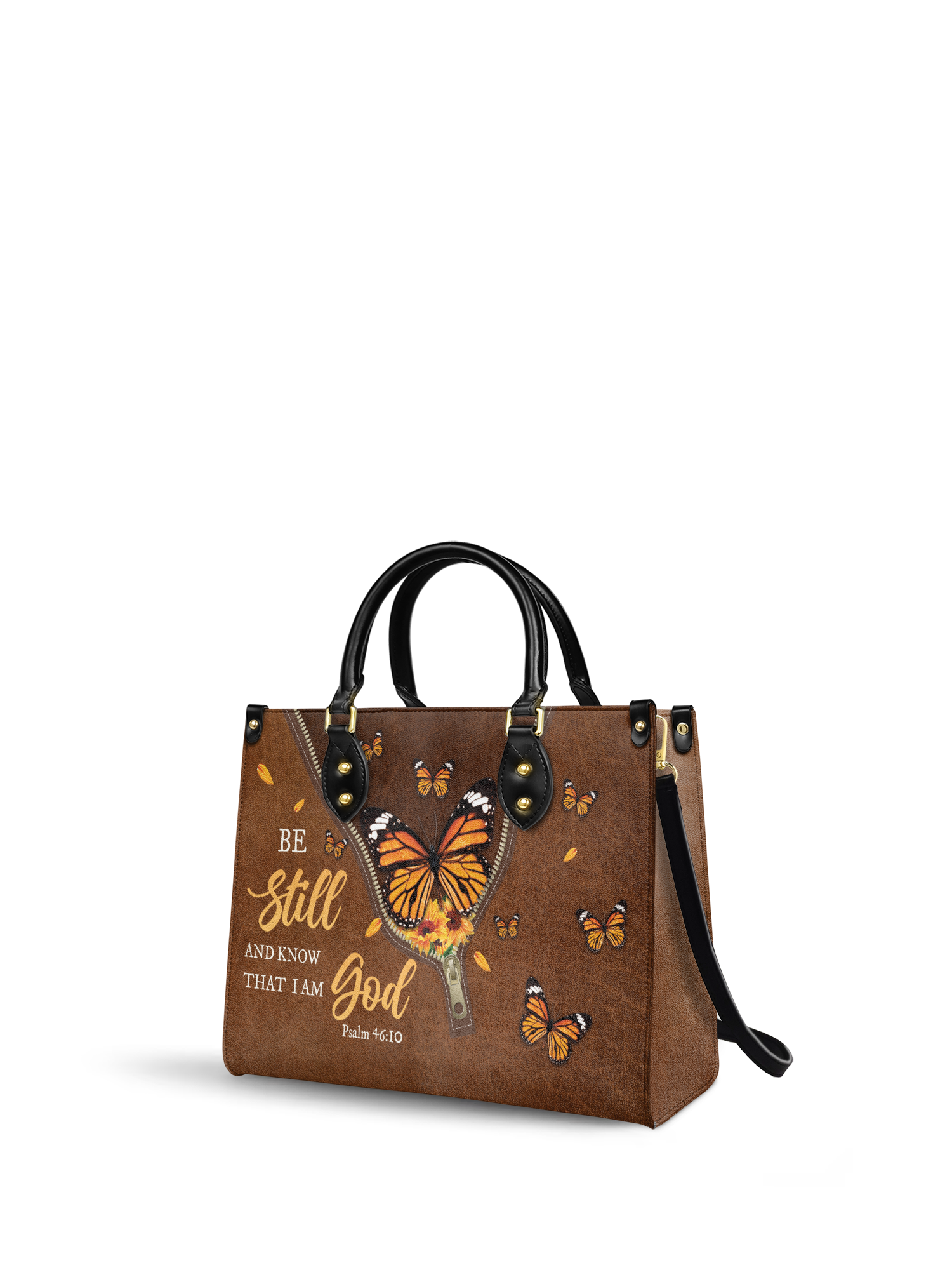 "Serene" - Psalm 46:10 Leather Handbag