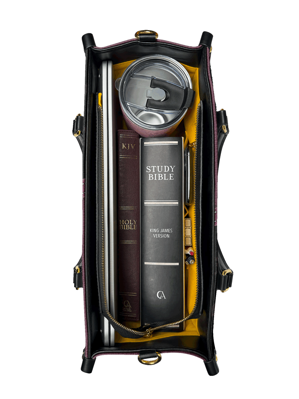 "Courage" - Joshua 1:9 Leather Handbag