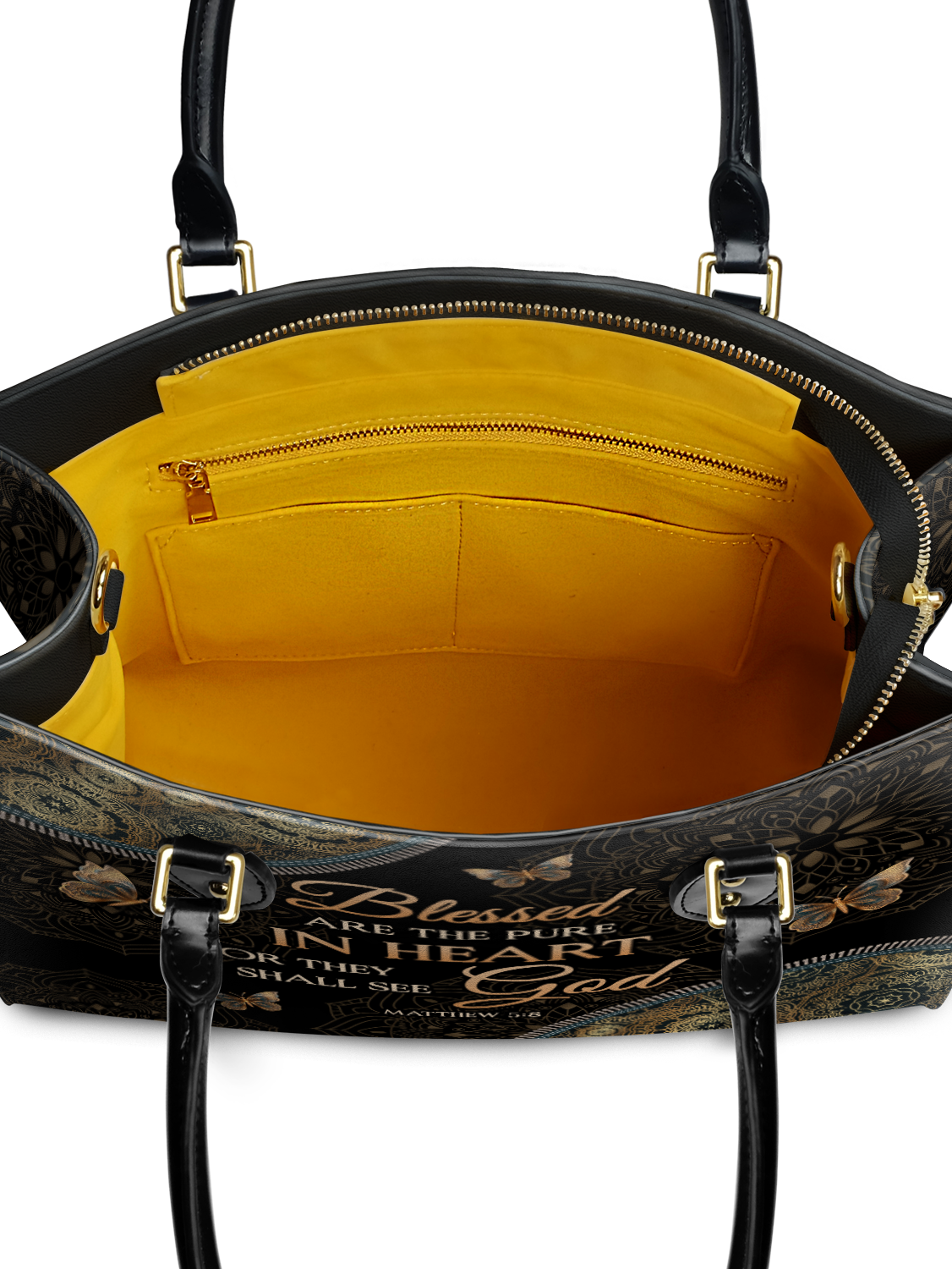 "Pure" - Matthew 5:8 Leather Handbag