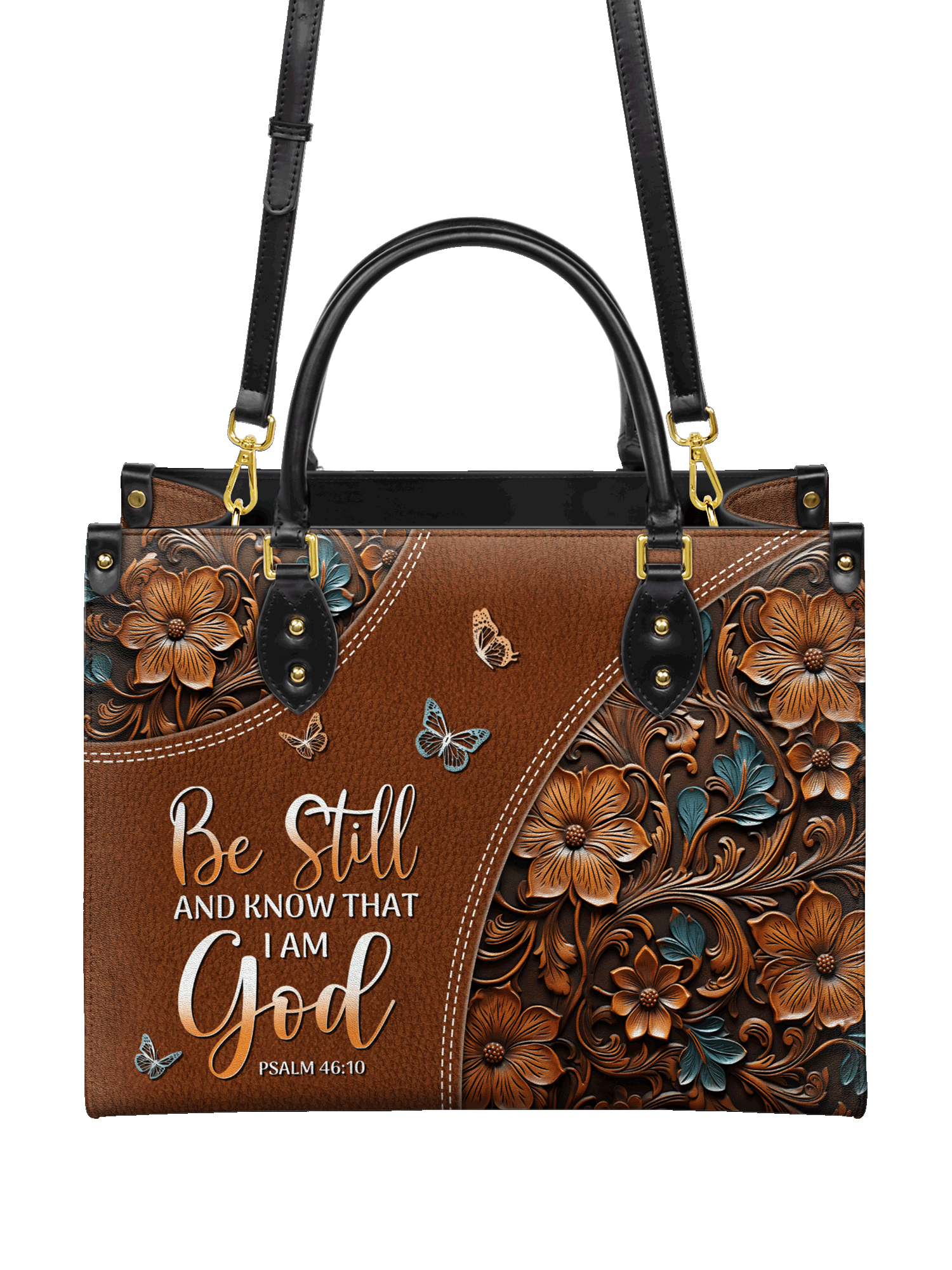 "Stillness" - Psalm 46:10 Leather Handbag