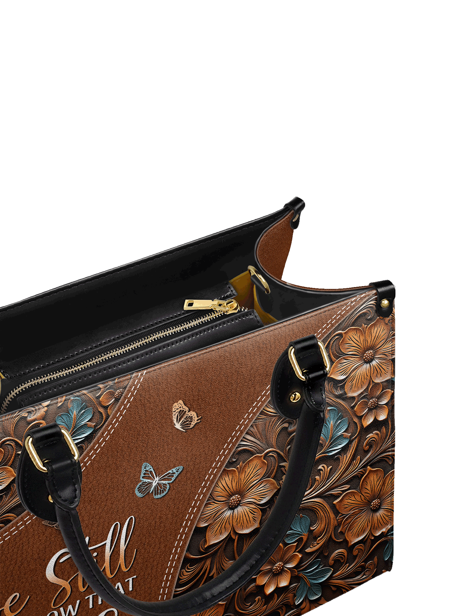 "Stillness" - Psalm 46:10 Leather Handbag