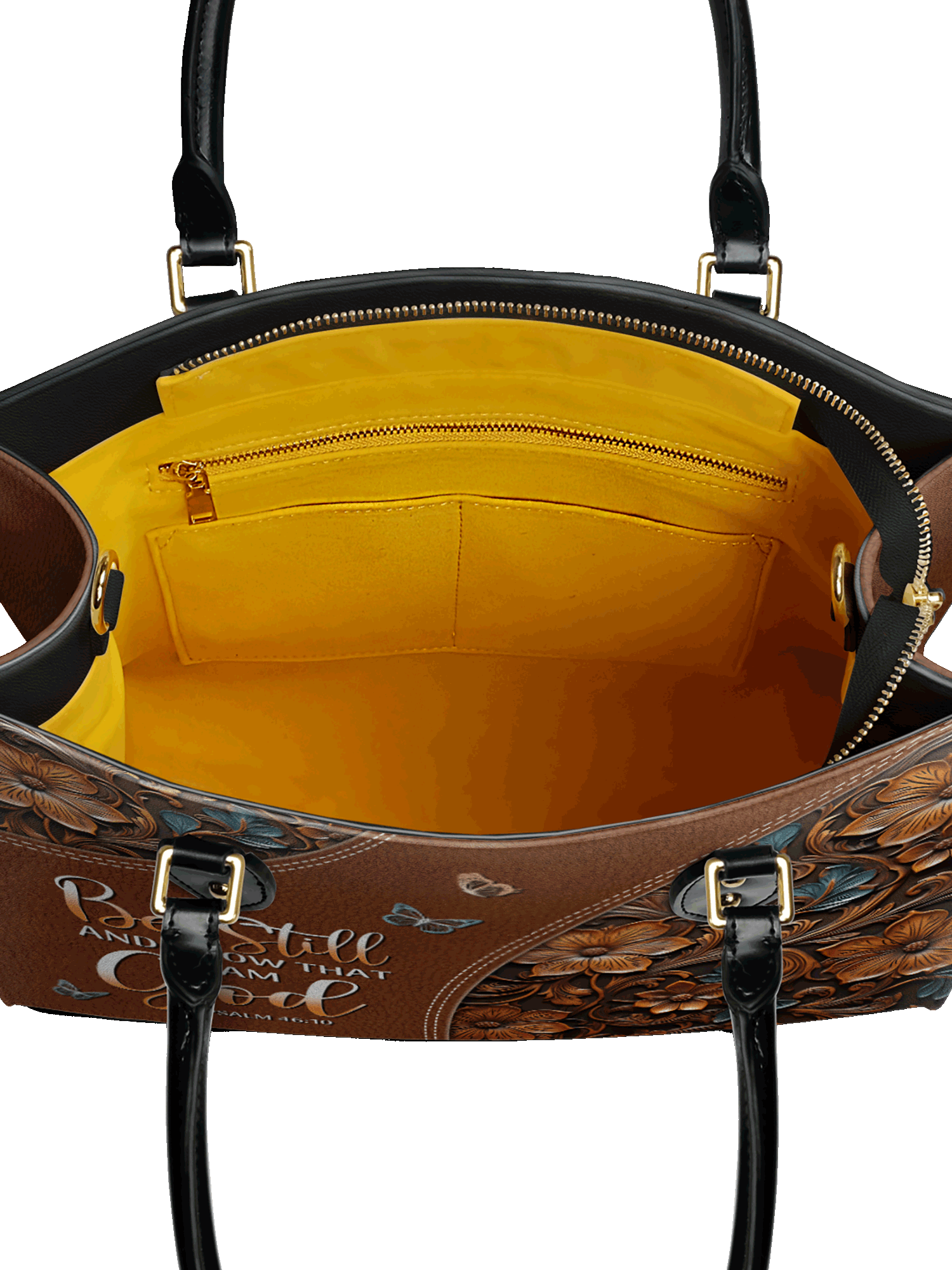 "Stillness" - Psalm 46:10 Leather Handbag