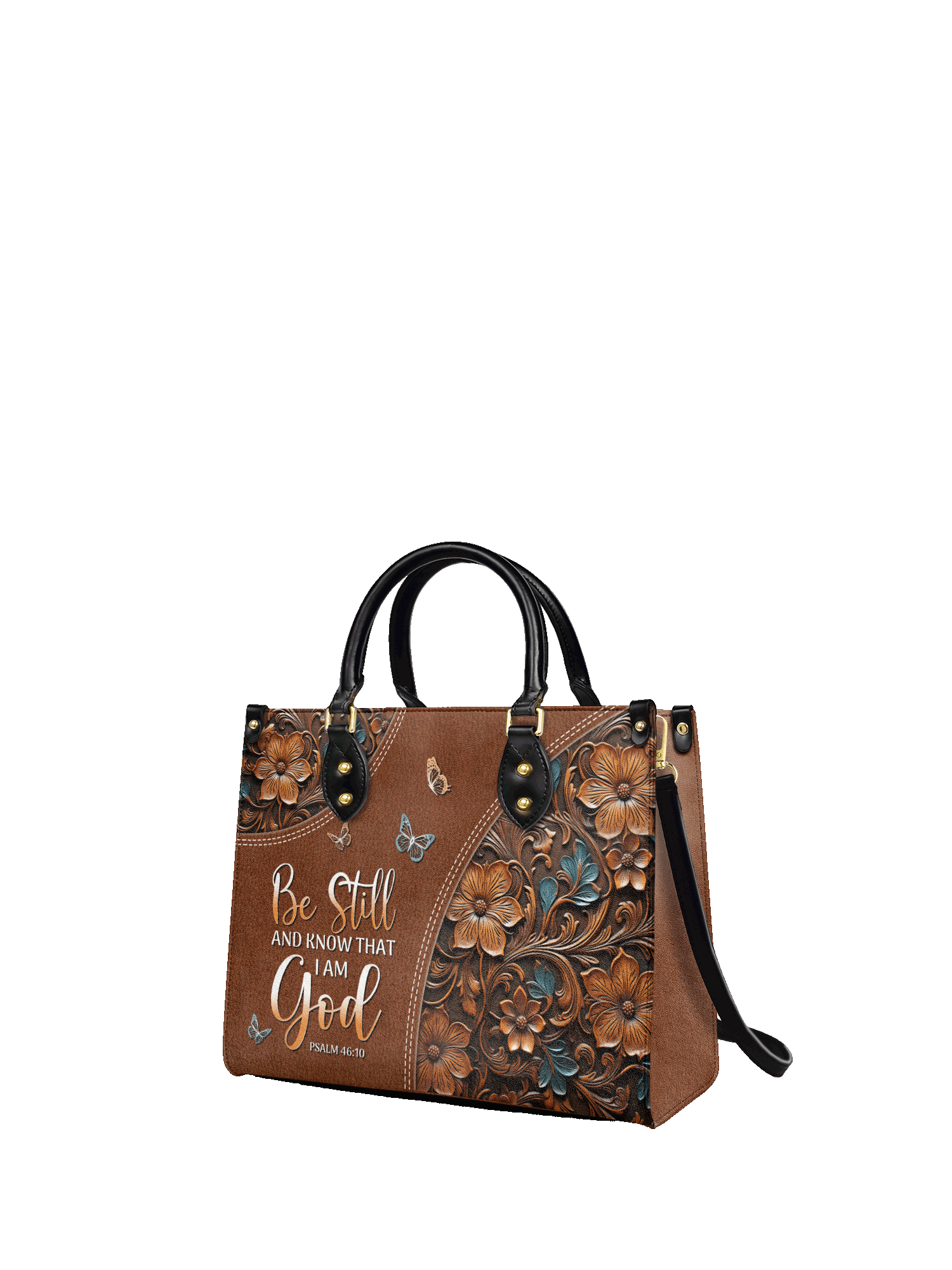 "Stillness" - Psalm 46:10 Leather Handbag