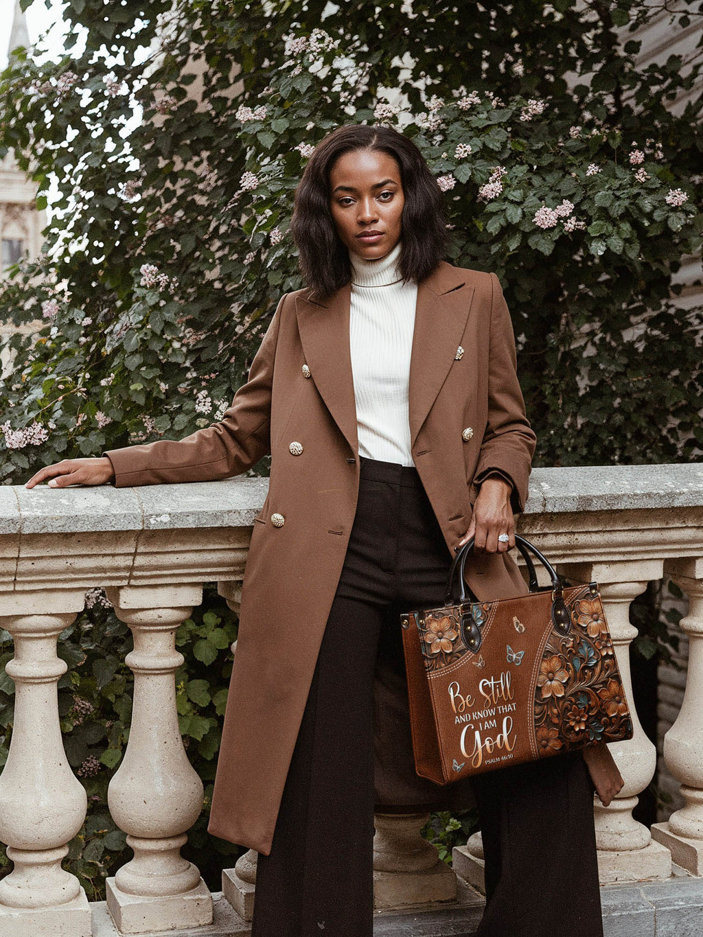 "Stillness" - Psalm 46:10 Leather Handbag