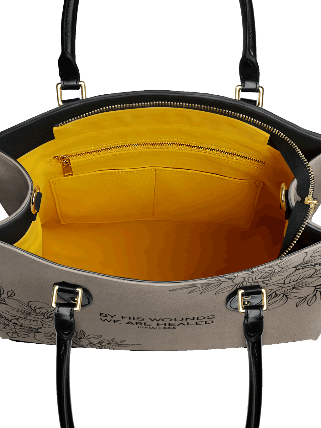 "Complete" - Isaiah 53:5 Leather Handbag