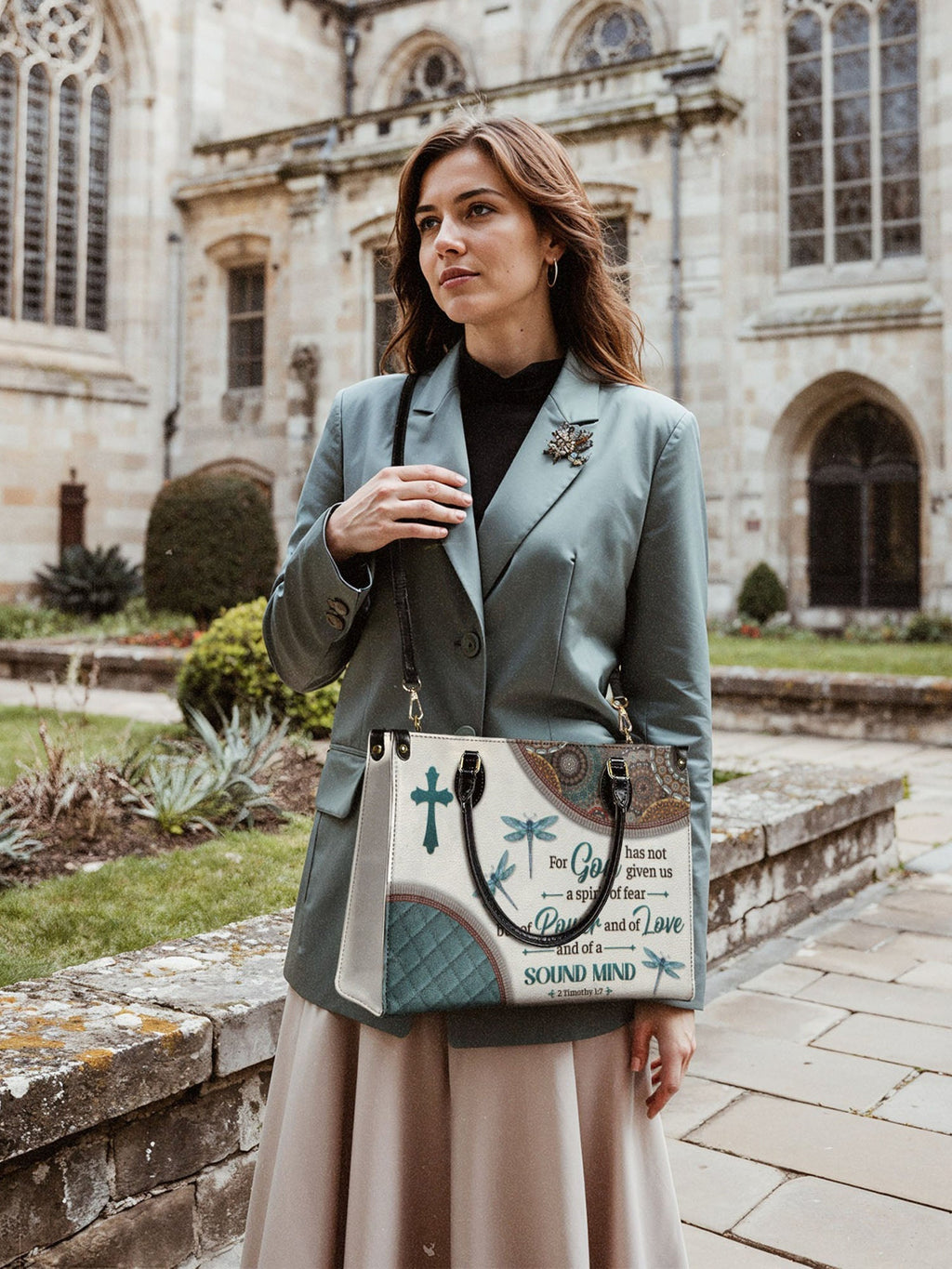 "Poise" - 2 Timothy 1:7 Leather Handbag