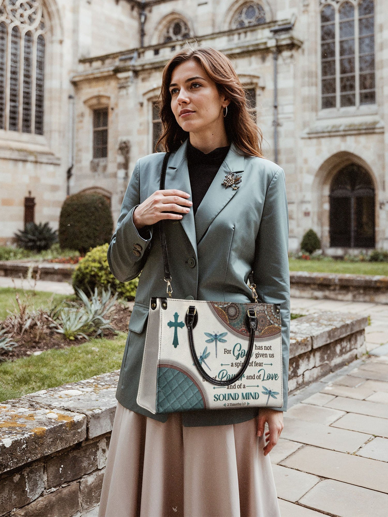 "Poise" - 2 Timothy 1:7 Leather Handbag