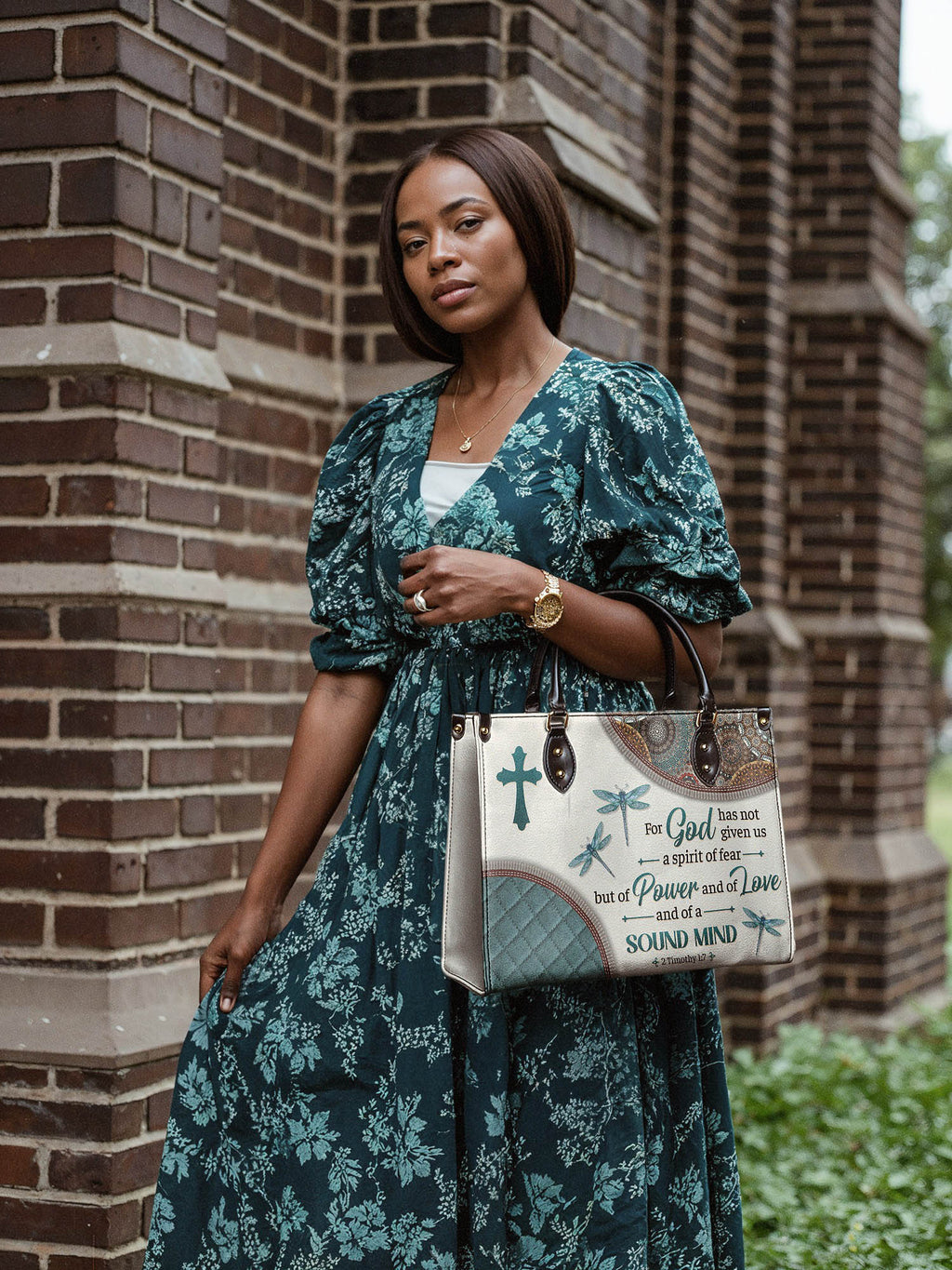 "Poise" - 2 Timothy 1:7 Leather Handbag