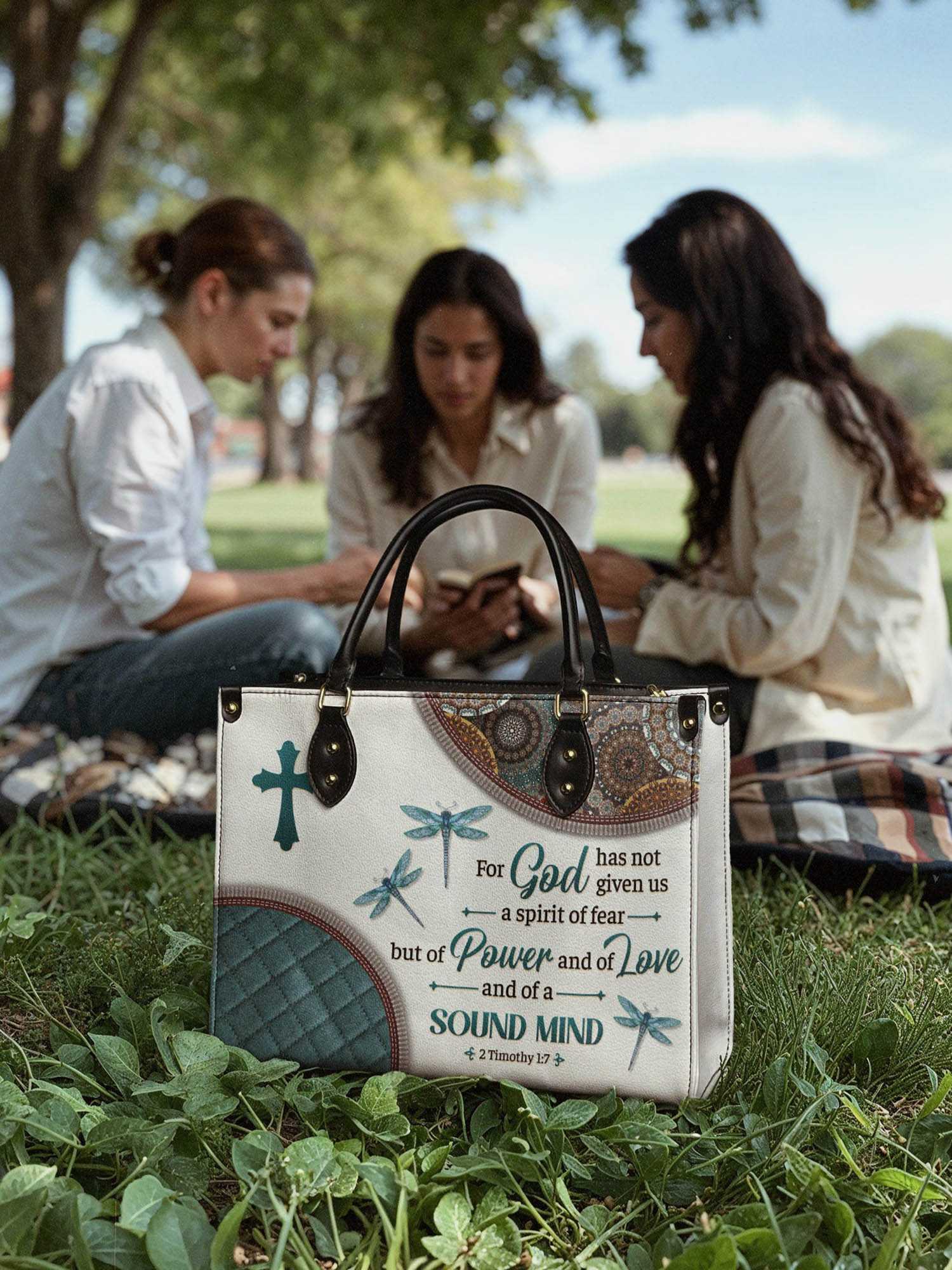 "Poise" - 2 Timothy 1:7 Leather Handbag