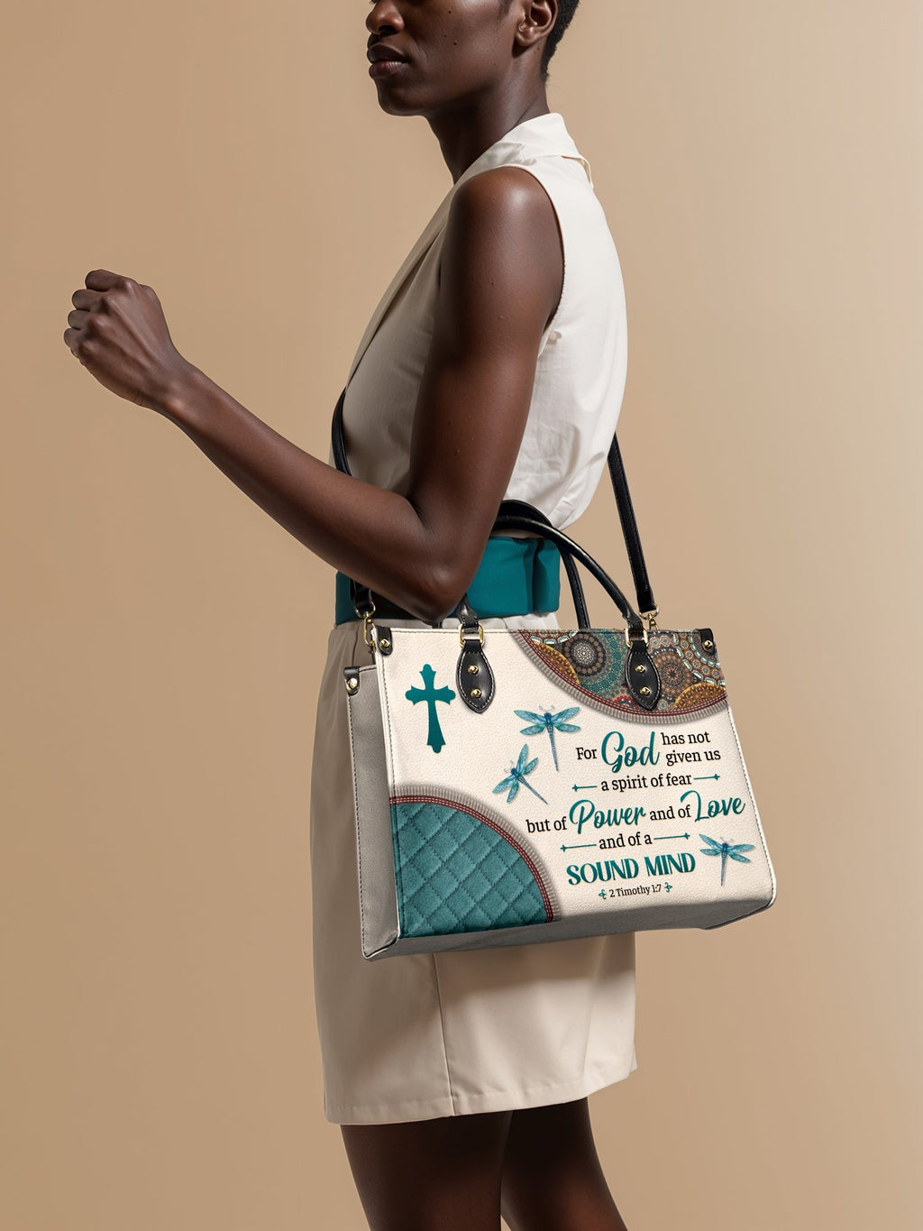 "Poise" - 2 Timothy 1:7 Leather Handbag