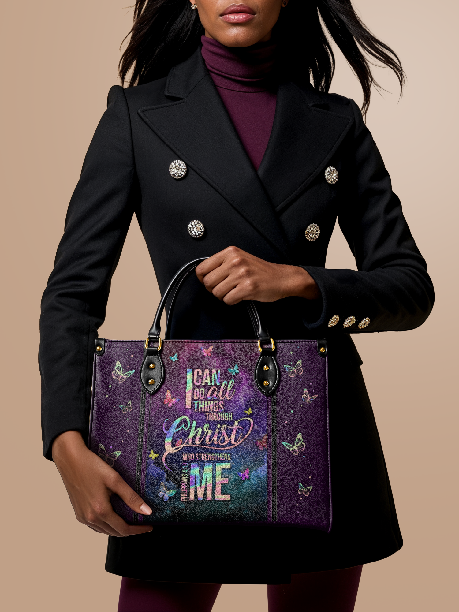 "Limitless" - Philippians 4:13 Leather Handbag