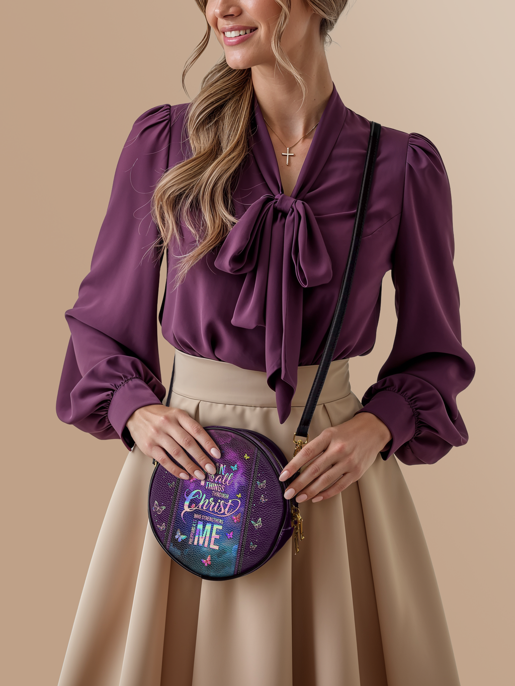 "Limitless" - Philippians 4:13 Circle Crossbody Bag