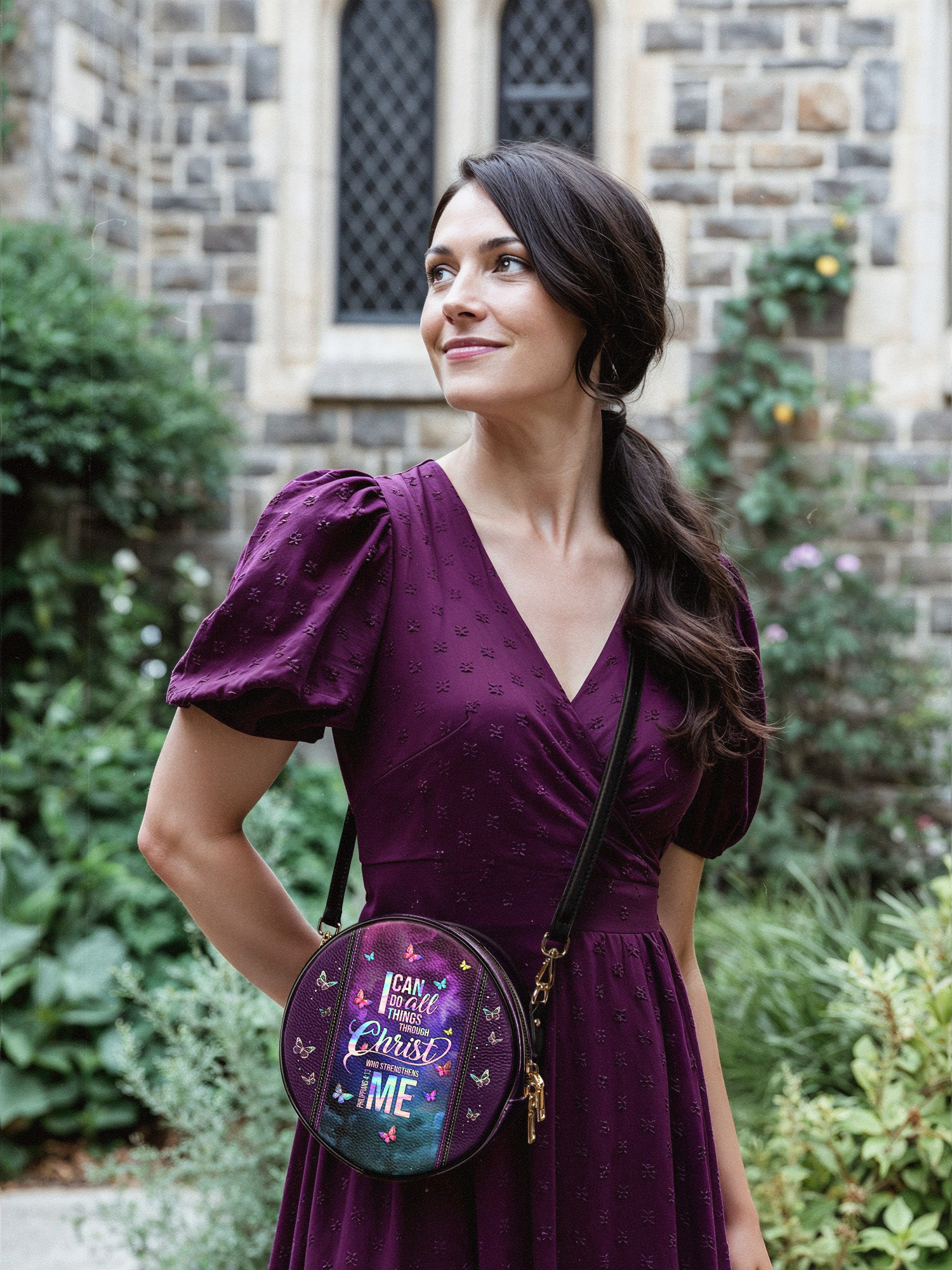 "Limitless" - Philippians 4:13 Circle Crossbody Bag