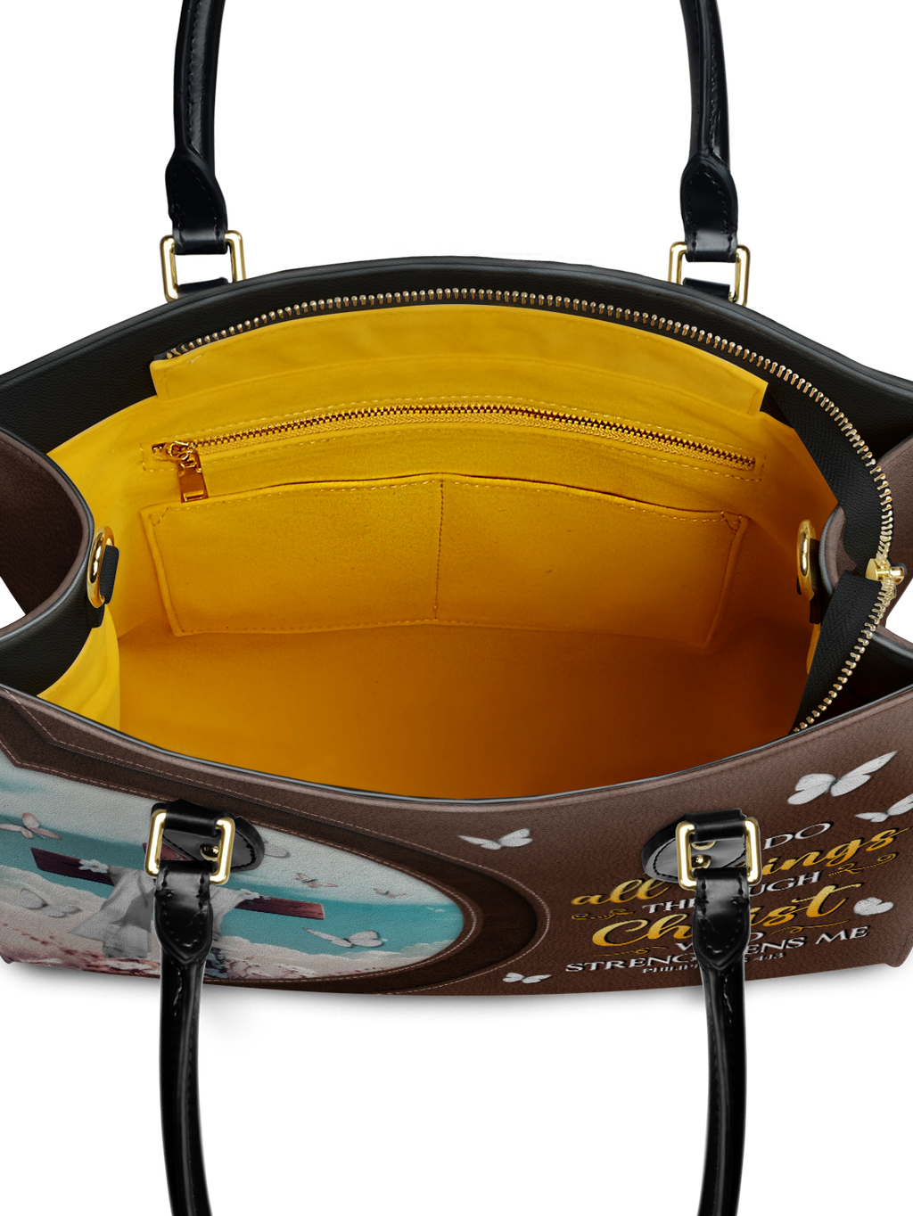 "Rise" - Philippians 4:13 Leather Handbag