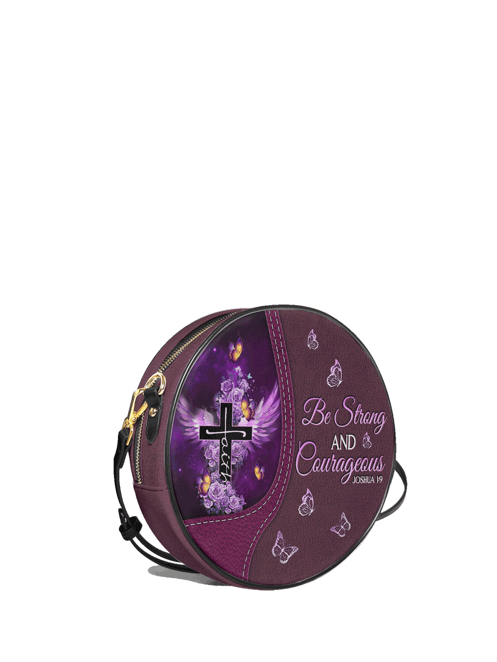 "Courage" - Joshua 1:9 Circle Crossbody Bag