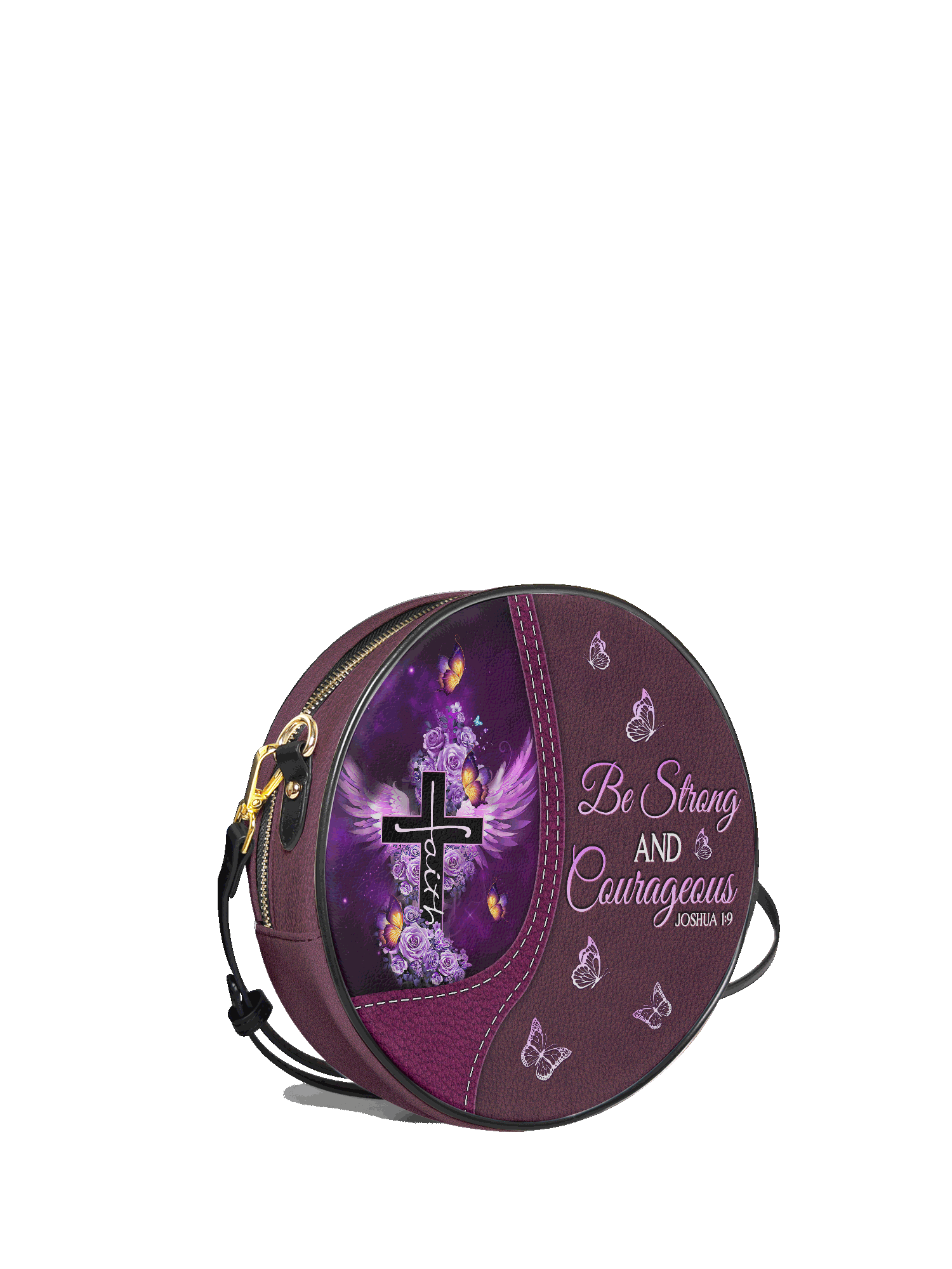 "Courage" - Joshua 1:9 Circle Crossbody Bag
