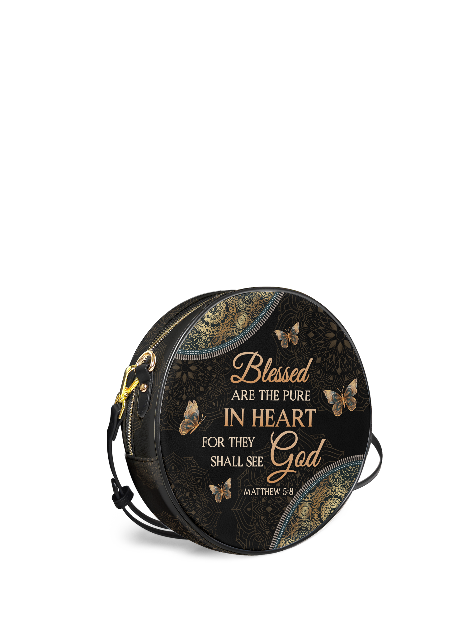 "Pure" - Matthew 5:8 Circle Crossbody Bag