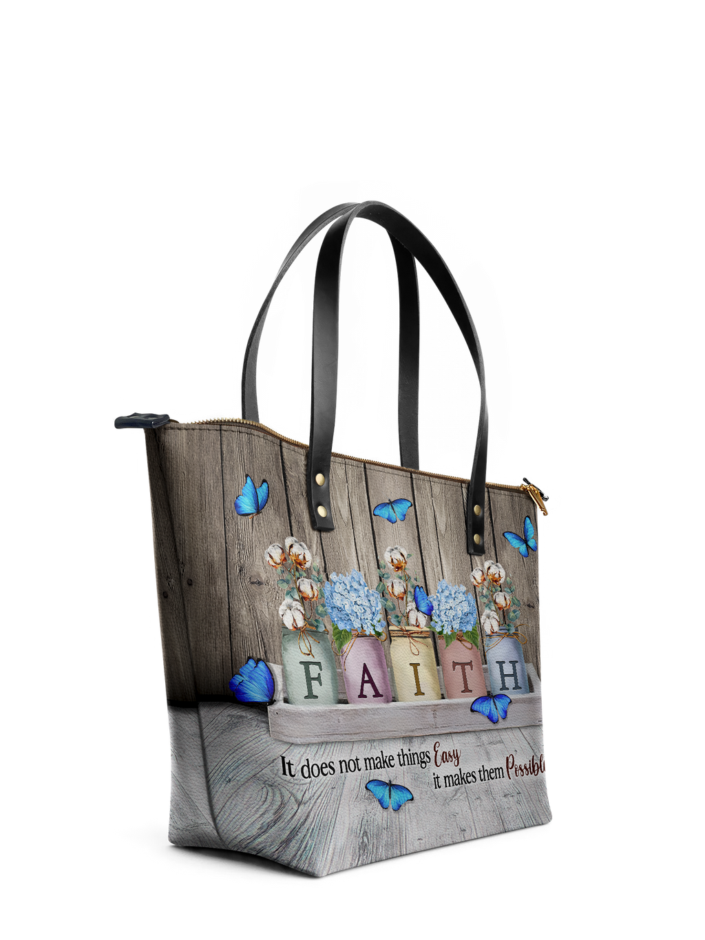 "Faith" Leather Tote Bag