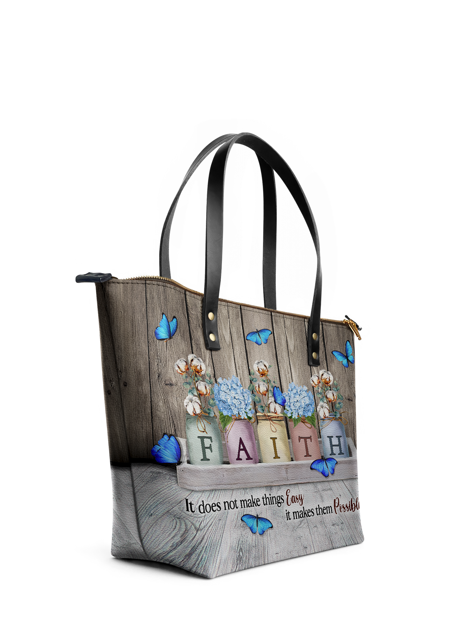 "Faith" Leather Tote Bag