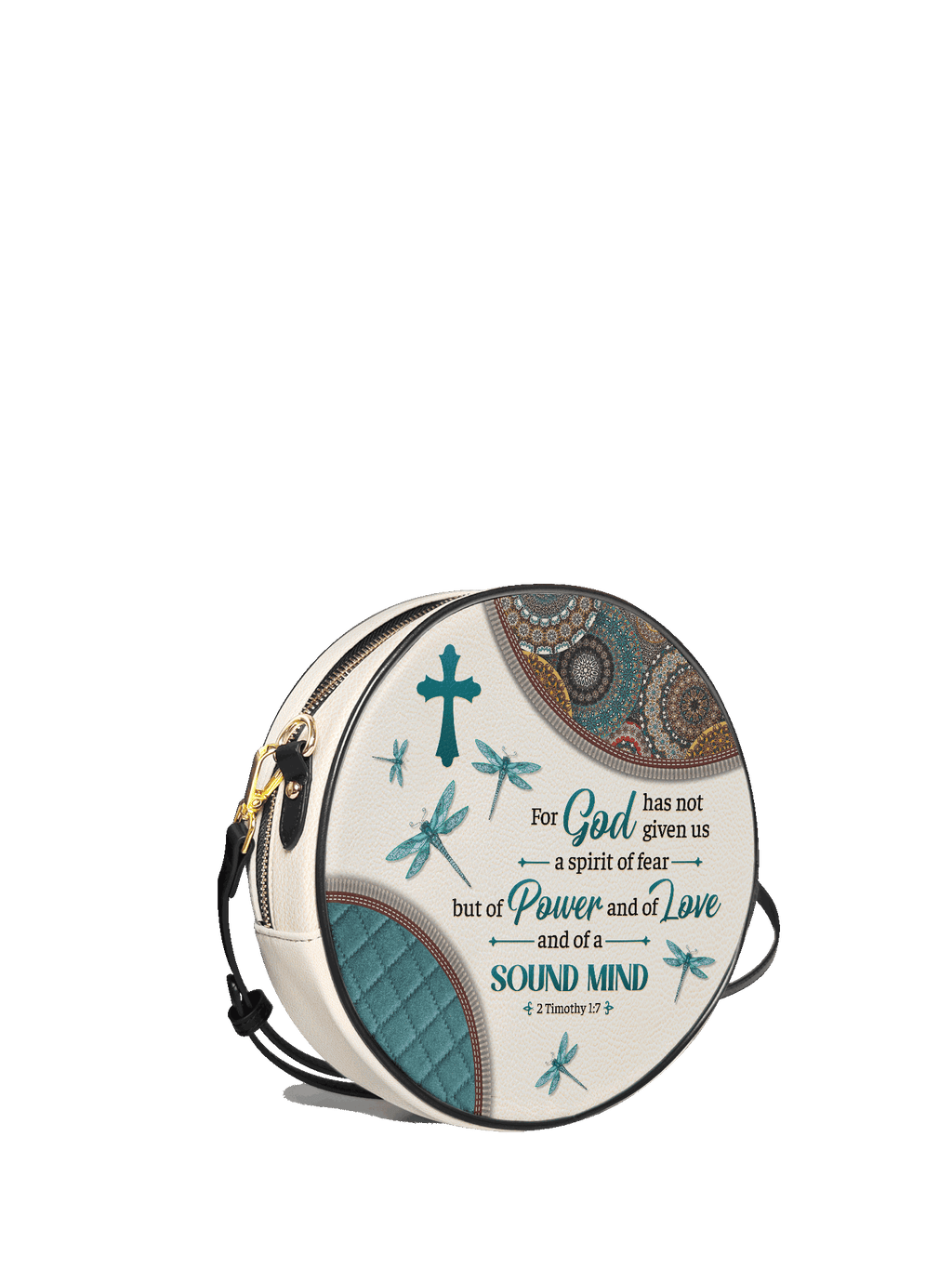 "Poise" - 2 Timothy 1:7 Circle Crossbody Bag