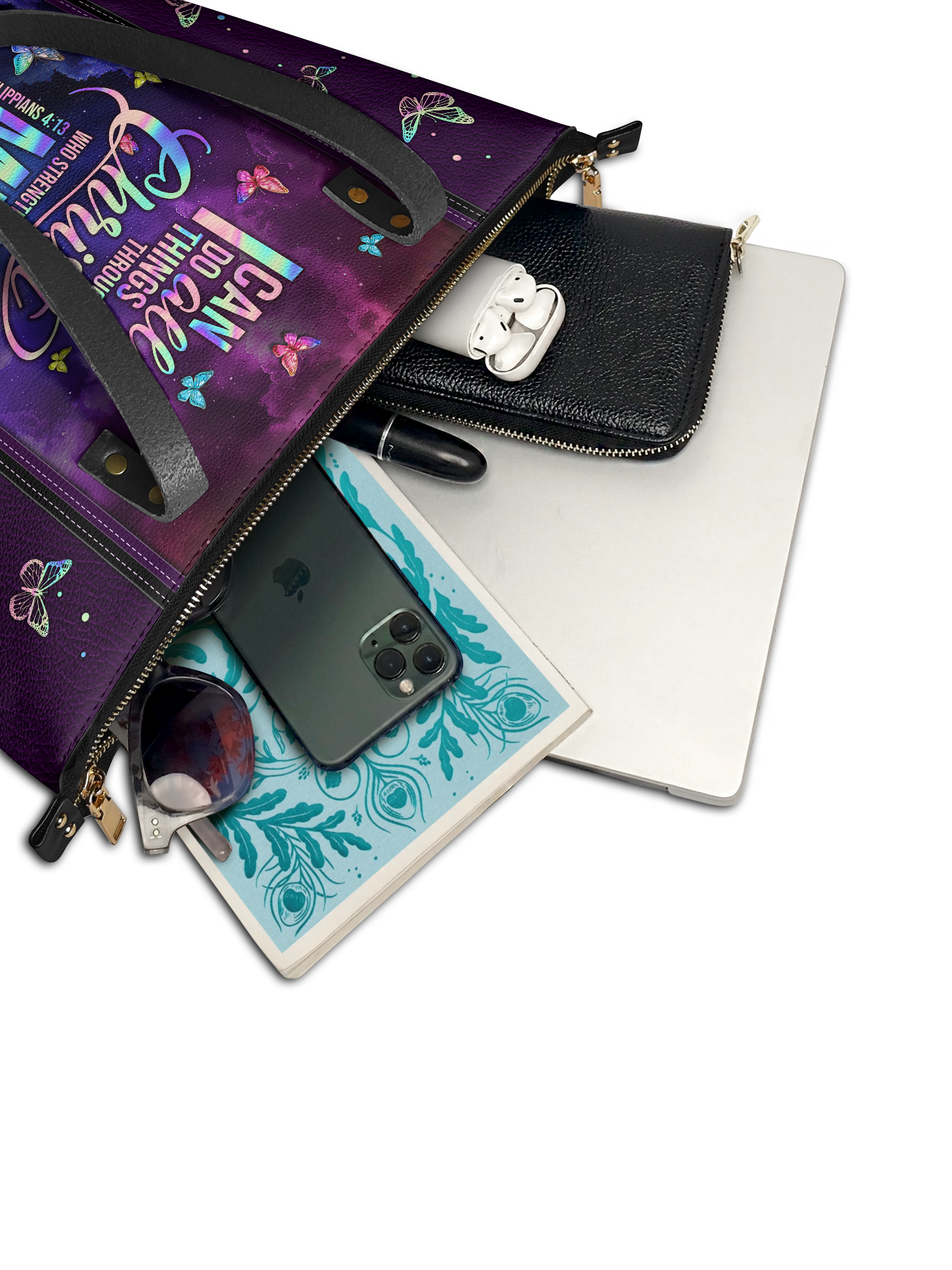 "Limitless" - Philippians 4:13 Leather Tote Bag