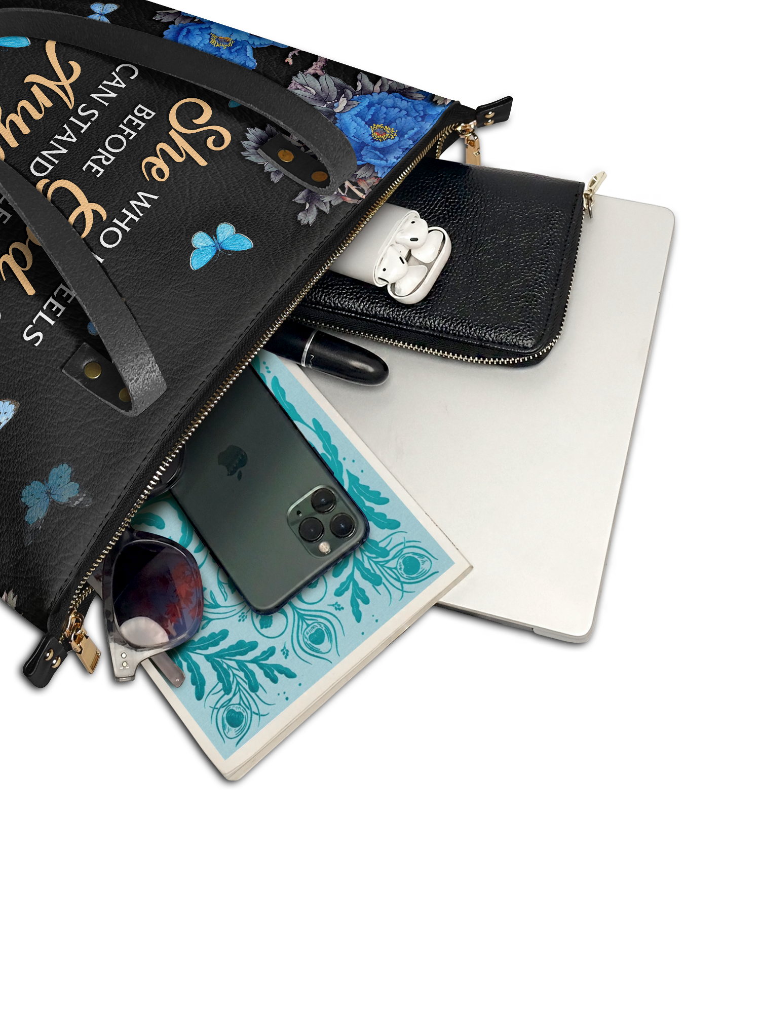 "Anchor" - Romans 8:31 Leather Tote Bag